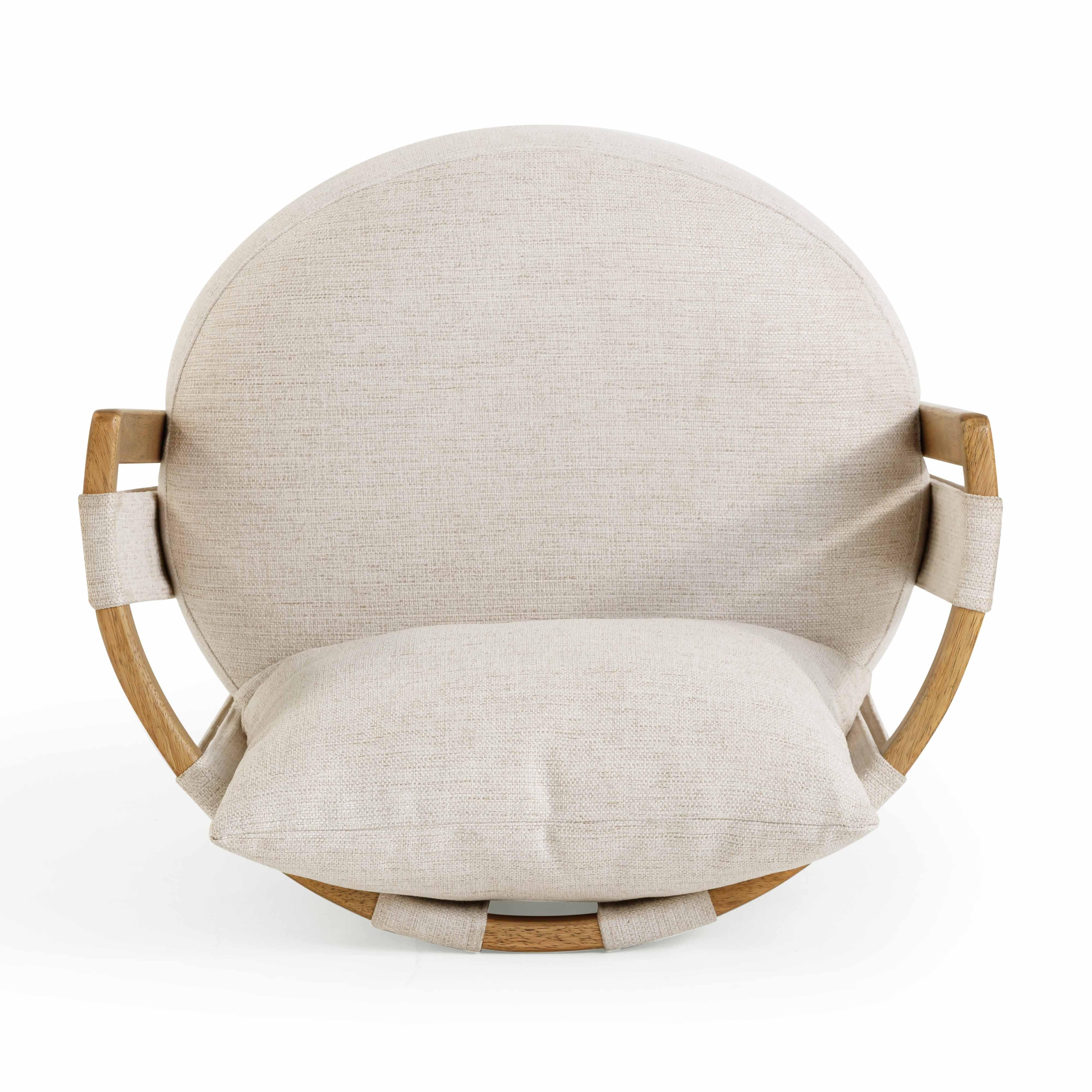 Paolo Textured Contract-Grade Weave Fabric Swivel Accent Chair - Image 8