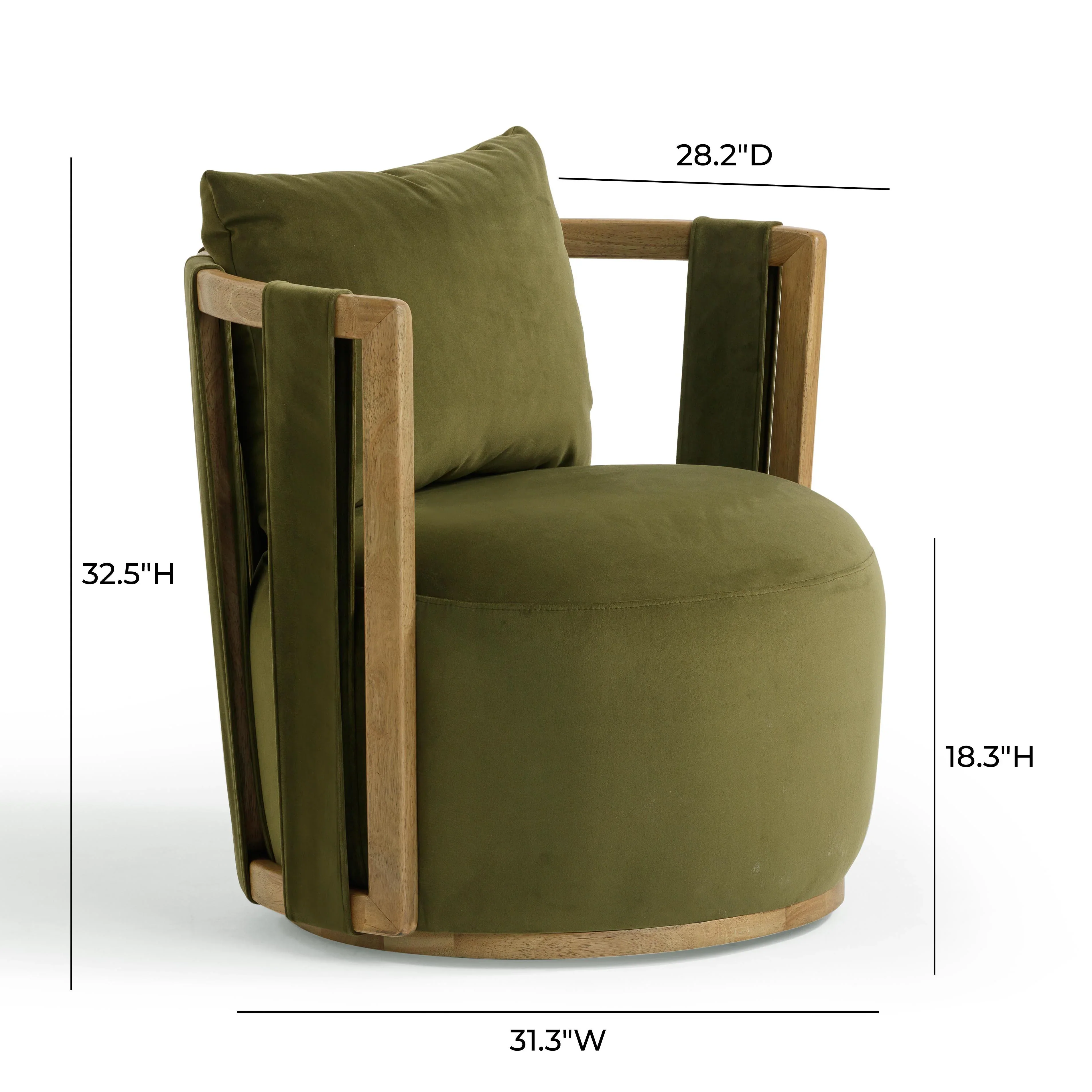 Paolo Upcycled Contract-Grade Fabric Swivel Accent Chair - Image 5