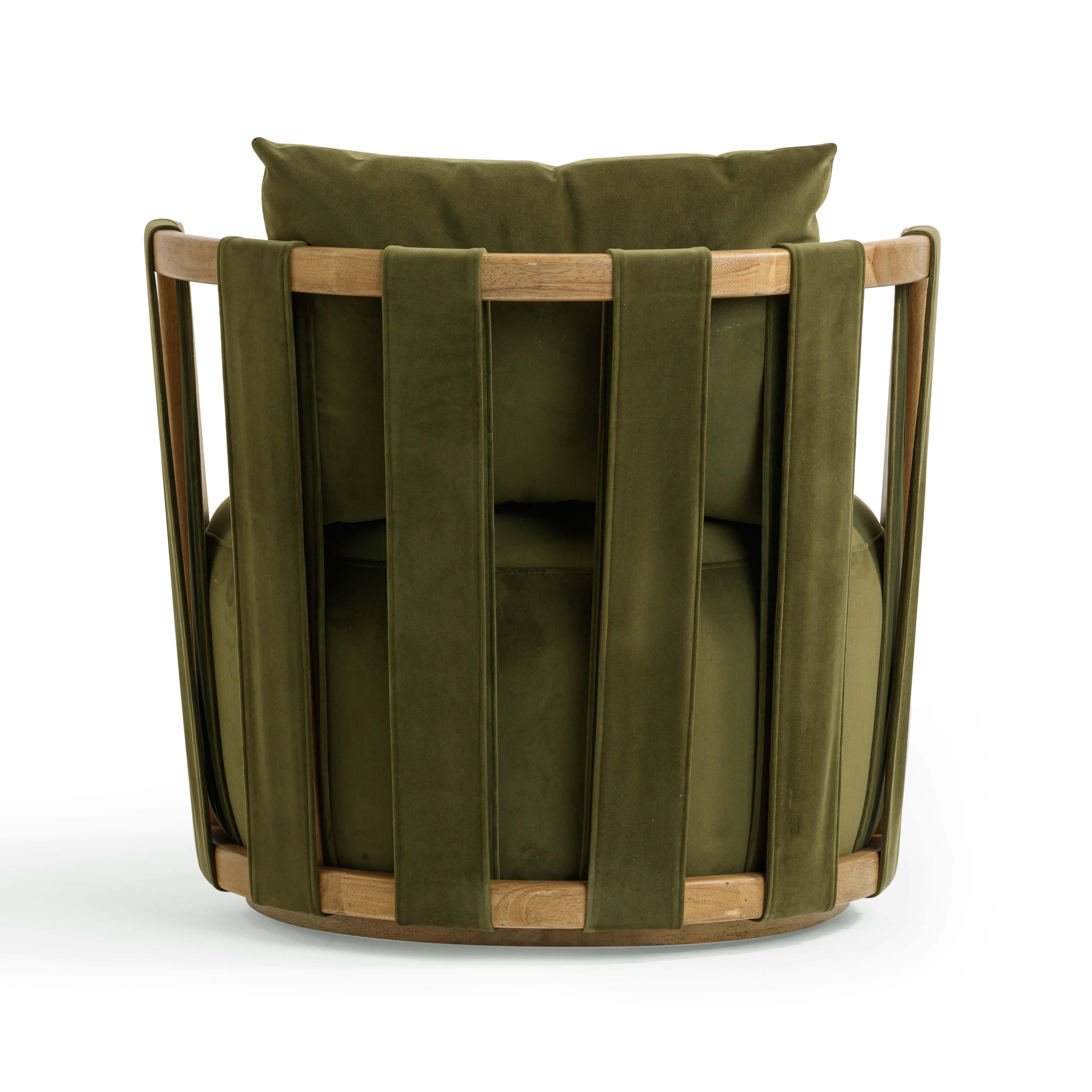 Paolo Upcycled Contract-Grade Fabric Swivel Accent Chair - Image 6