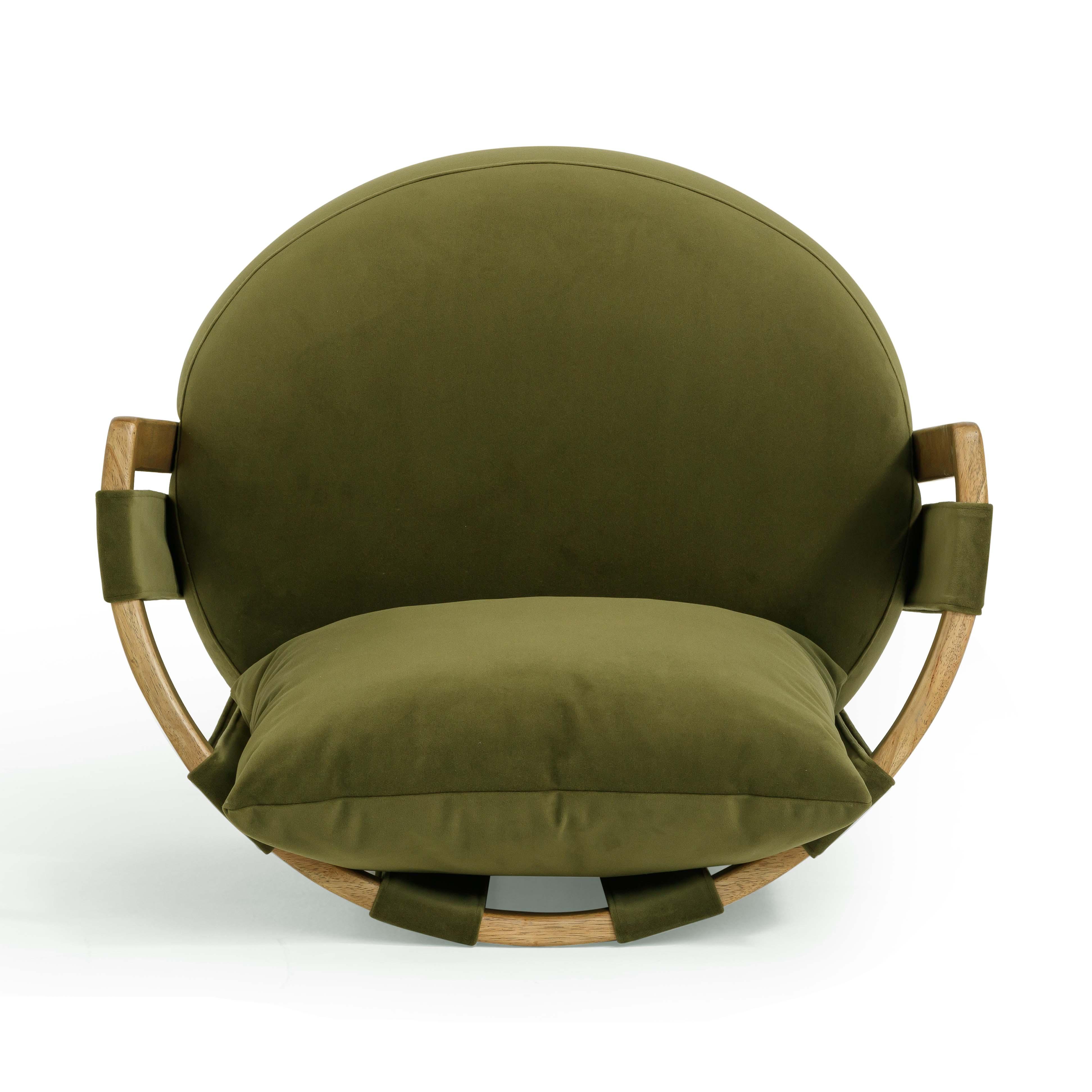 Paolo Upcycled Contract-Grade Fabric Swivel Accent Chair - Image 8