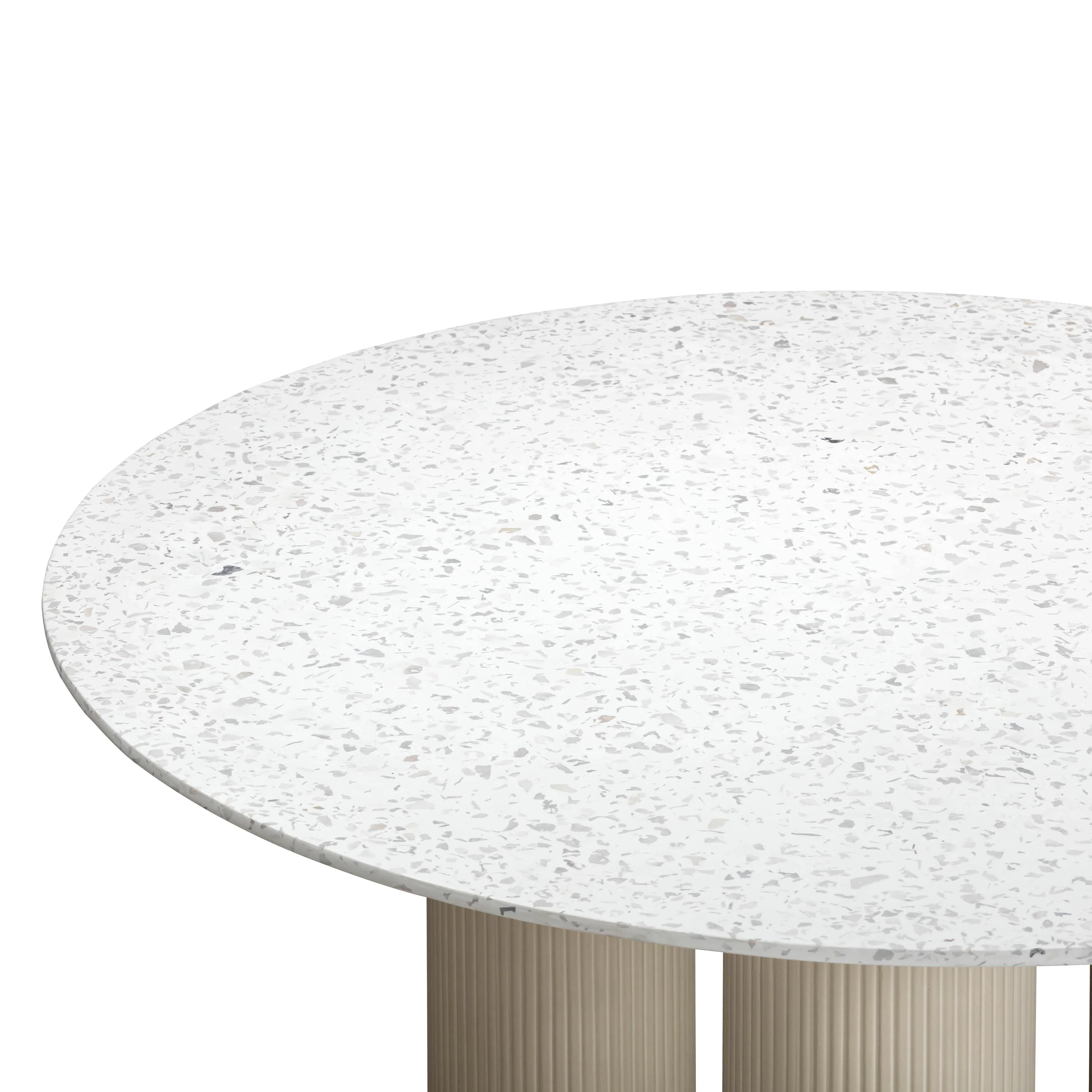 Parcino 47" Faux Terrazzo Concrete Indoor/Outdoor Round Dining Table - Image 5
