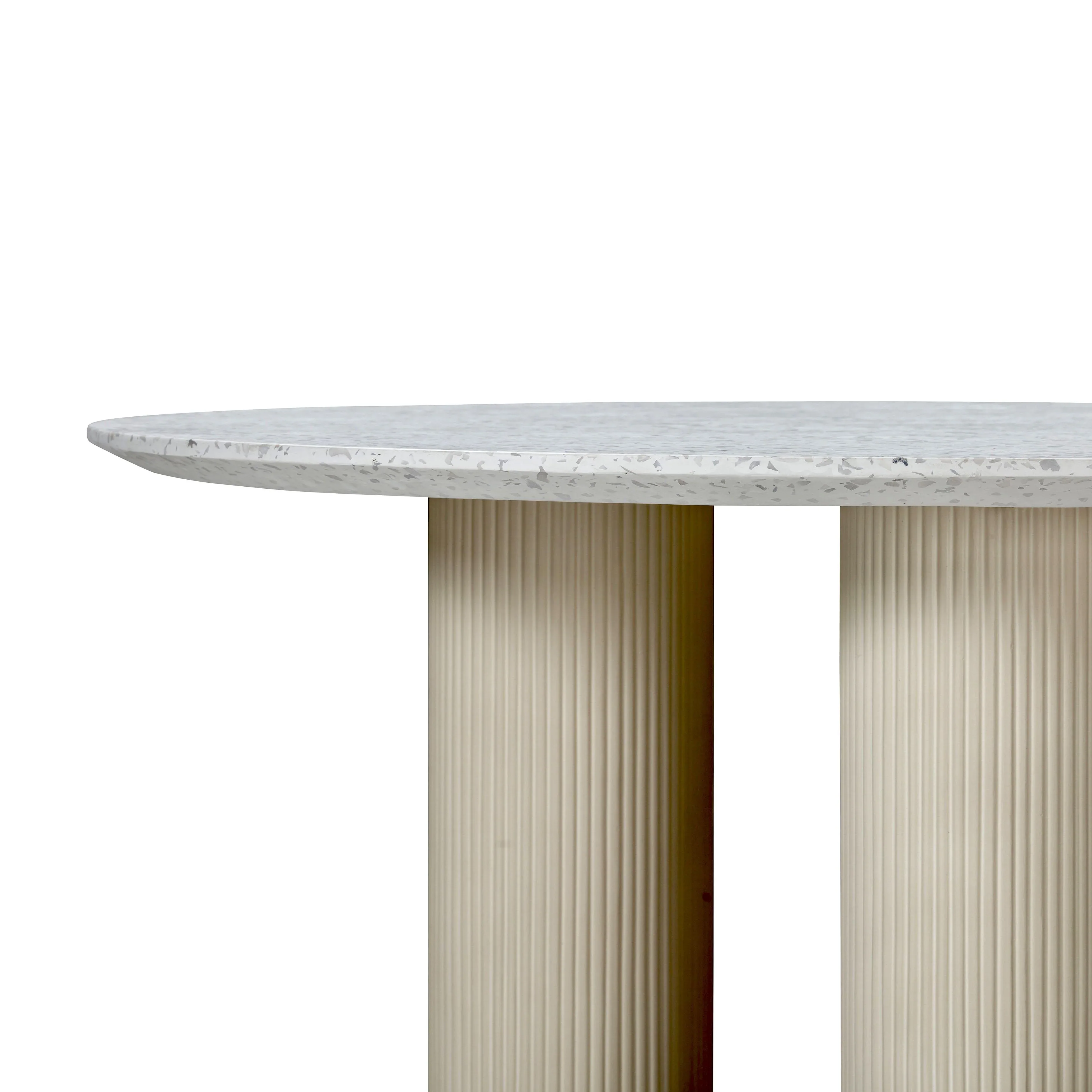 Parcino 47" Faux Terrazzo Concrete Indoor/Outdoor Round Dining Table - Image 6