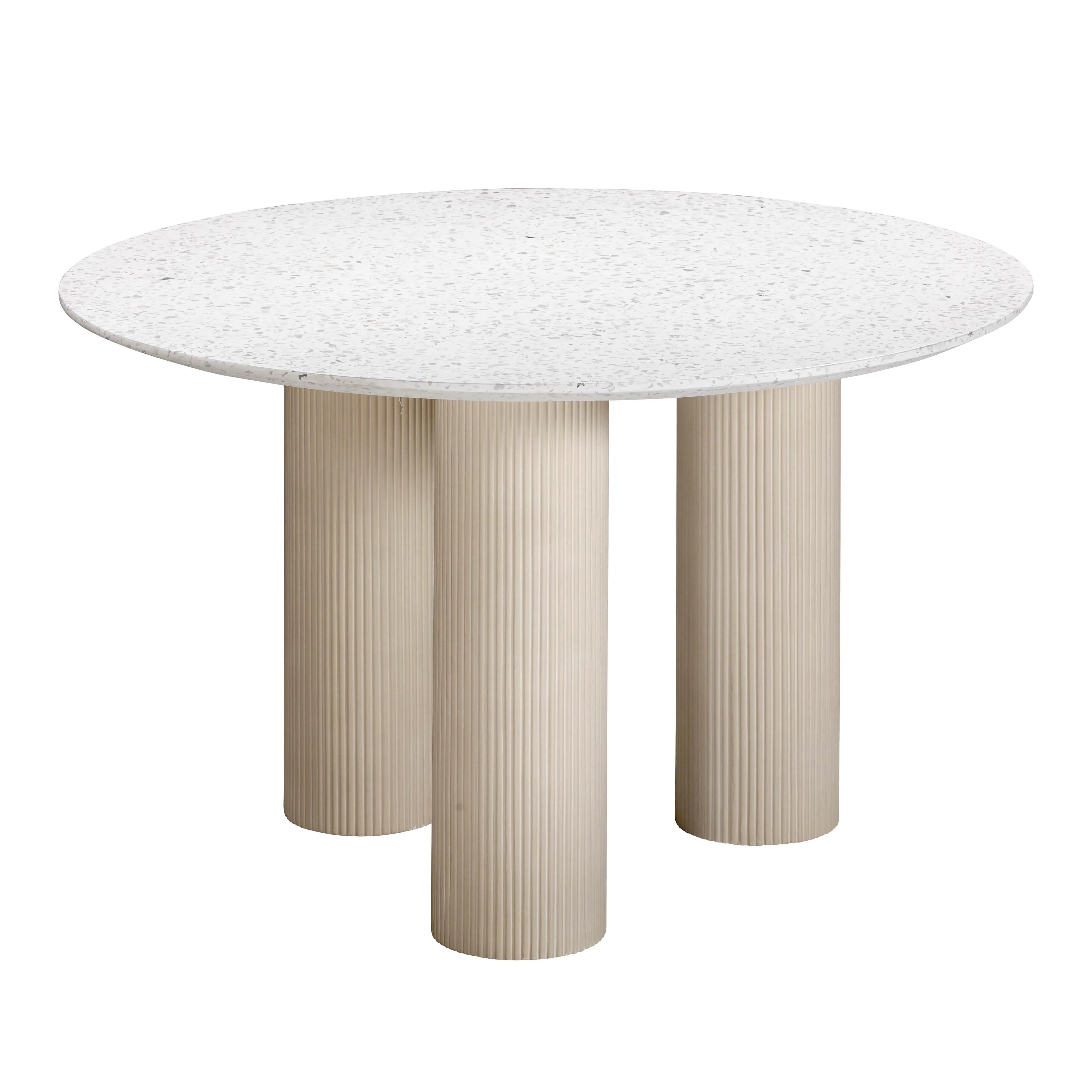 Parcino 47" Faux Terrazzo Concrete Indoor/Outdoor Round Dining Table - Image 7