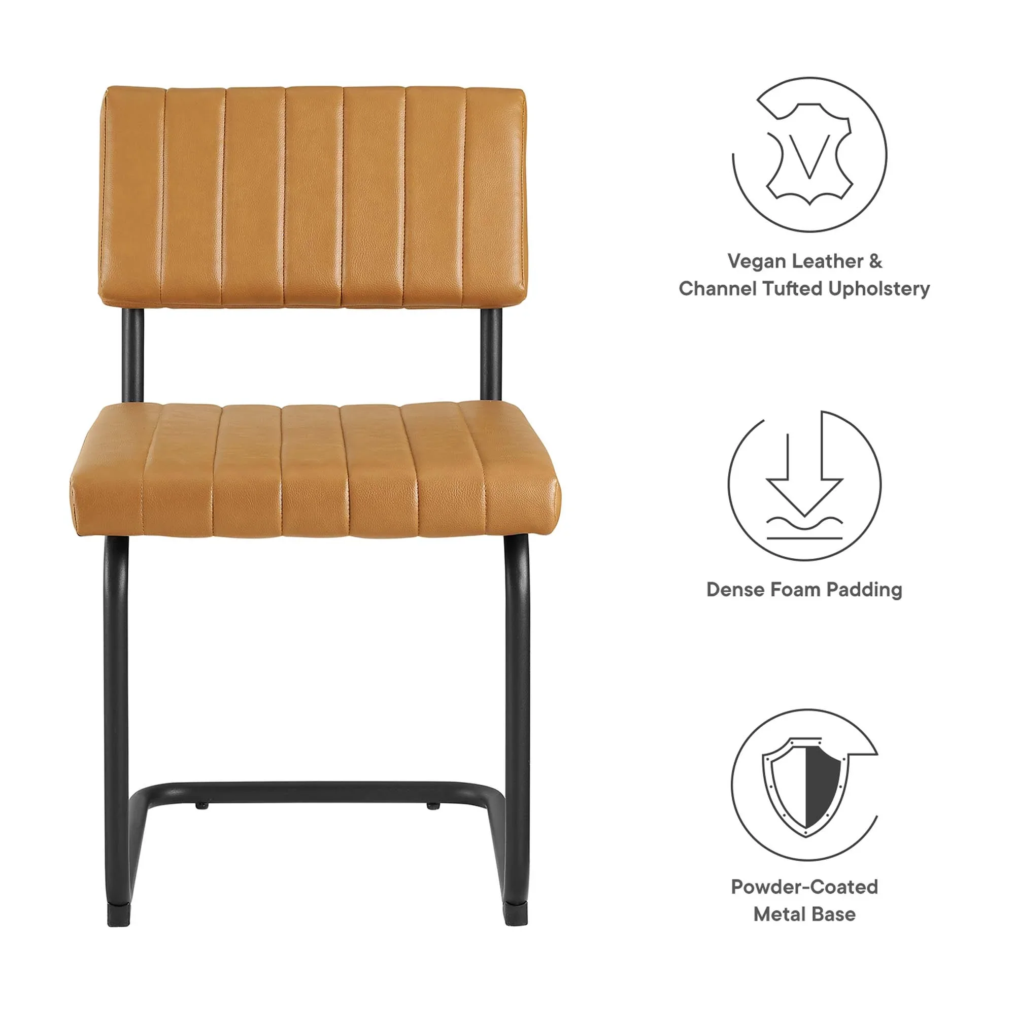 Parity Vegan Leather Dining Side Chairs - Set of 2 - Image 2