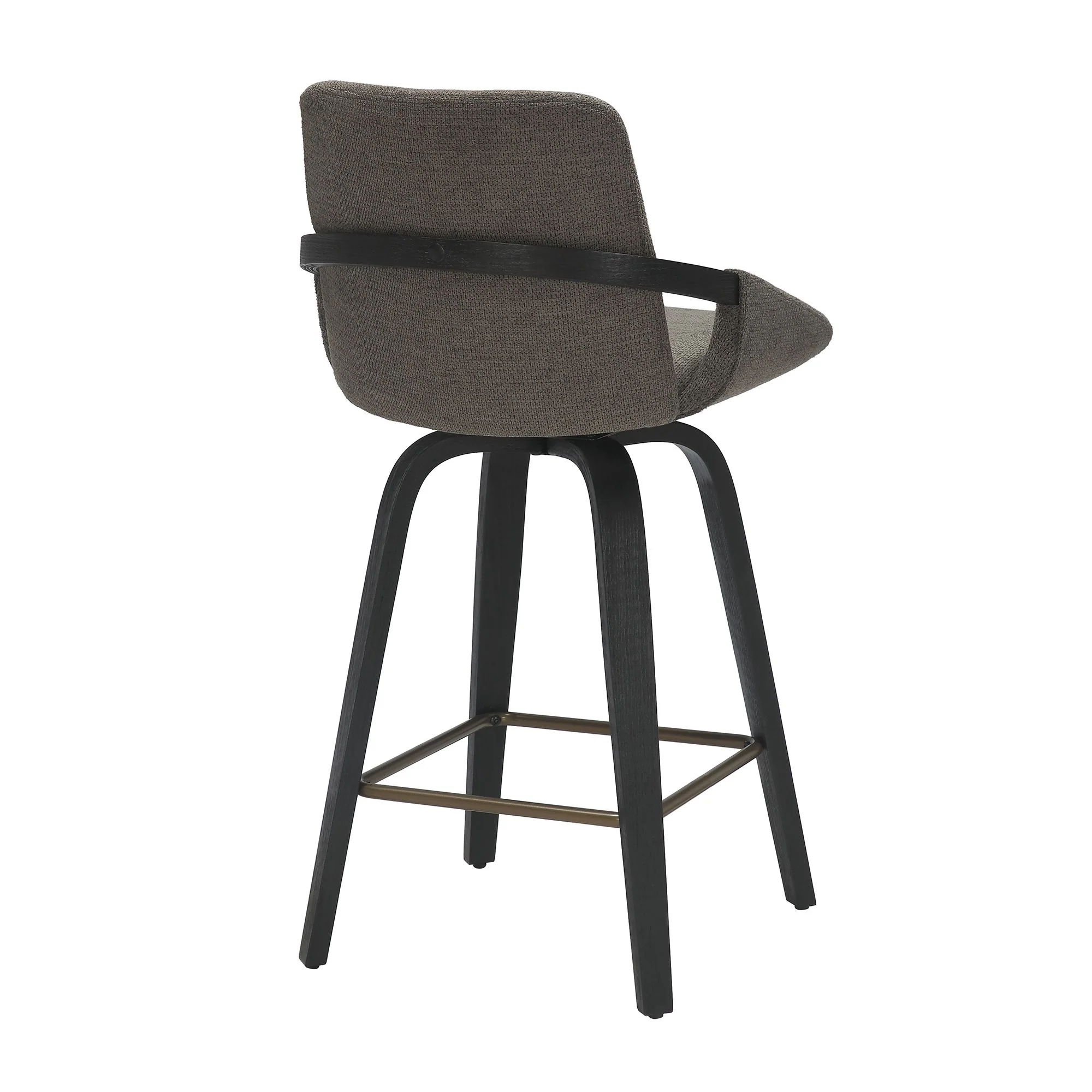 Parker 26" Counter Stool w/Swivel, Set of 2 in Charcoal Performance Fabric & Black - Image 3