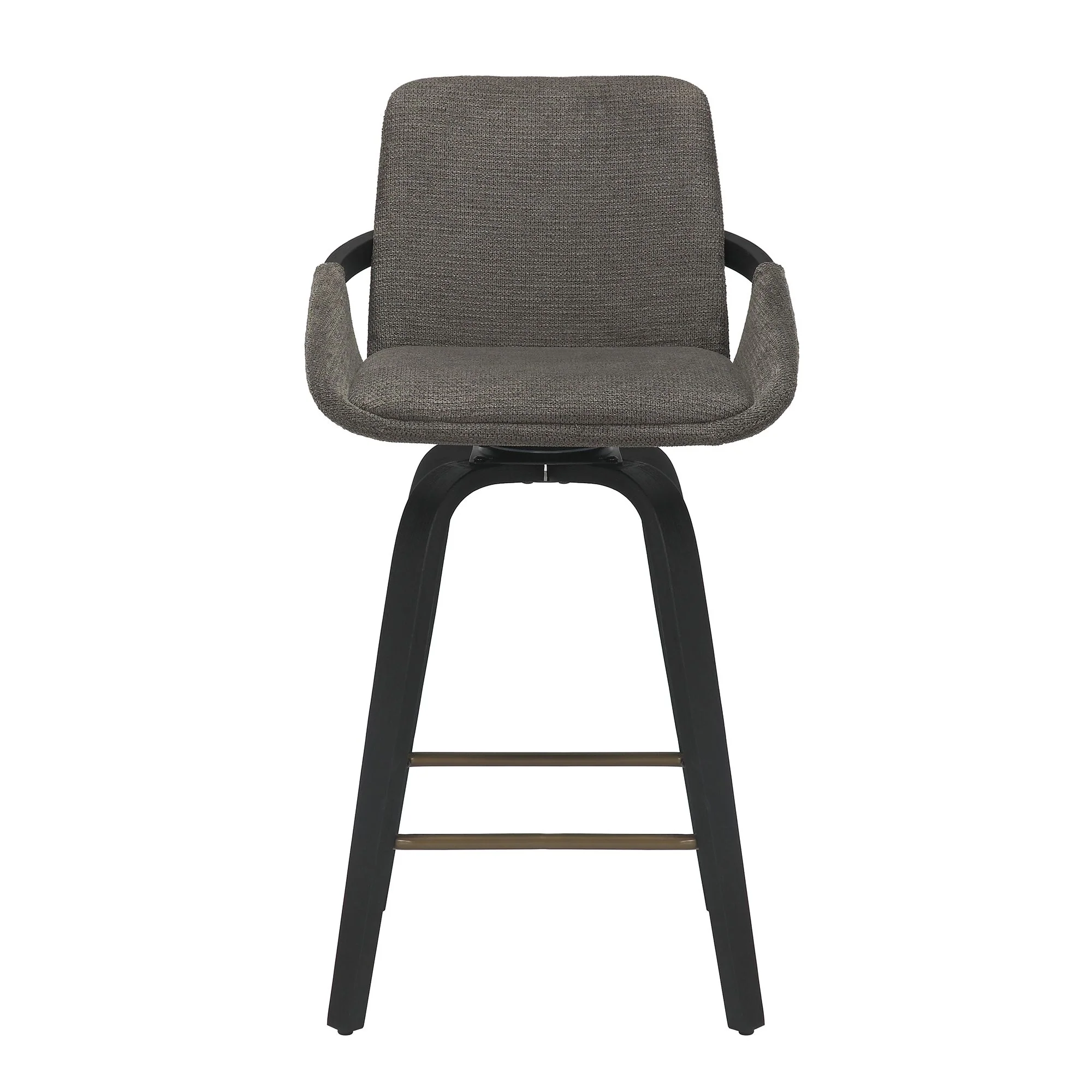 Parker 26" Counter Stool w/Swivel, Set of 2 in Charcoal Performance Fabric & Black - Image 5
