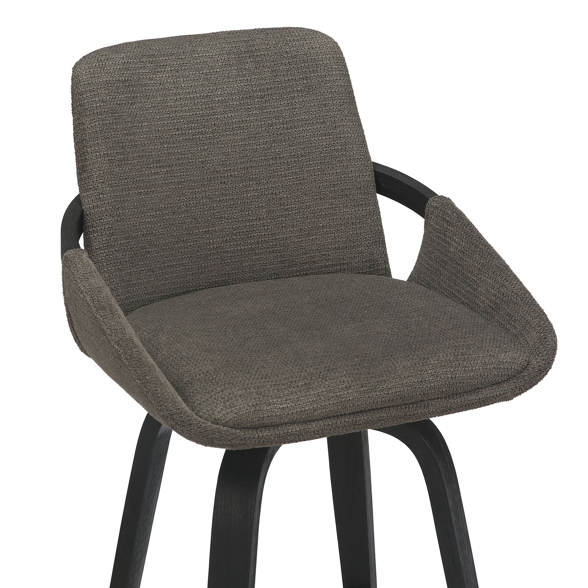 Parker 26" Counter Stool w/Swivel, Set of 2 in Charcoal Performance Fabric & Black - Image 6
