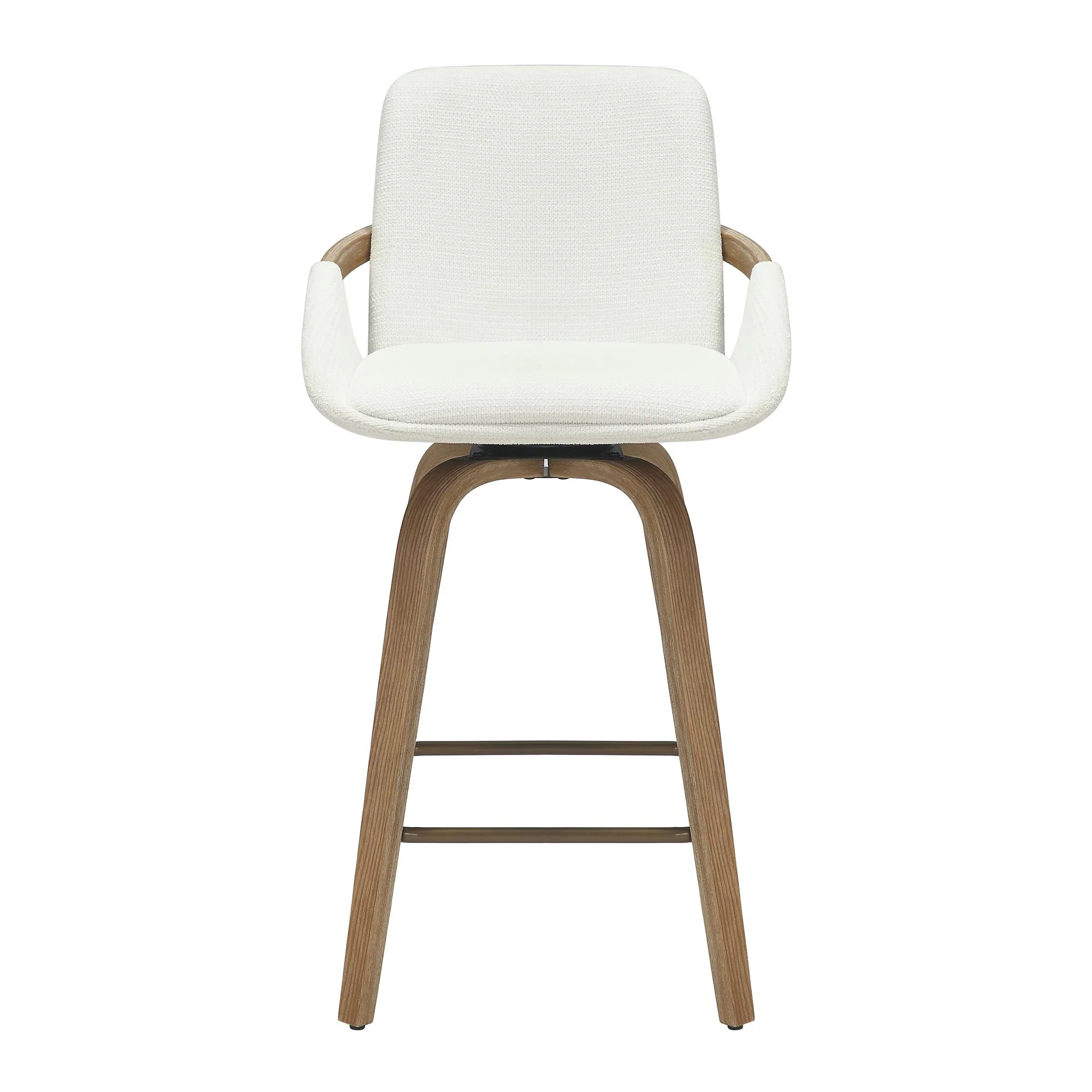 Parker 26" Counter Stool w/Swivel, Set of 2 in Ivory Performance Fabric & Whitewash - Image 5