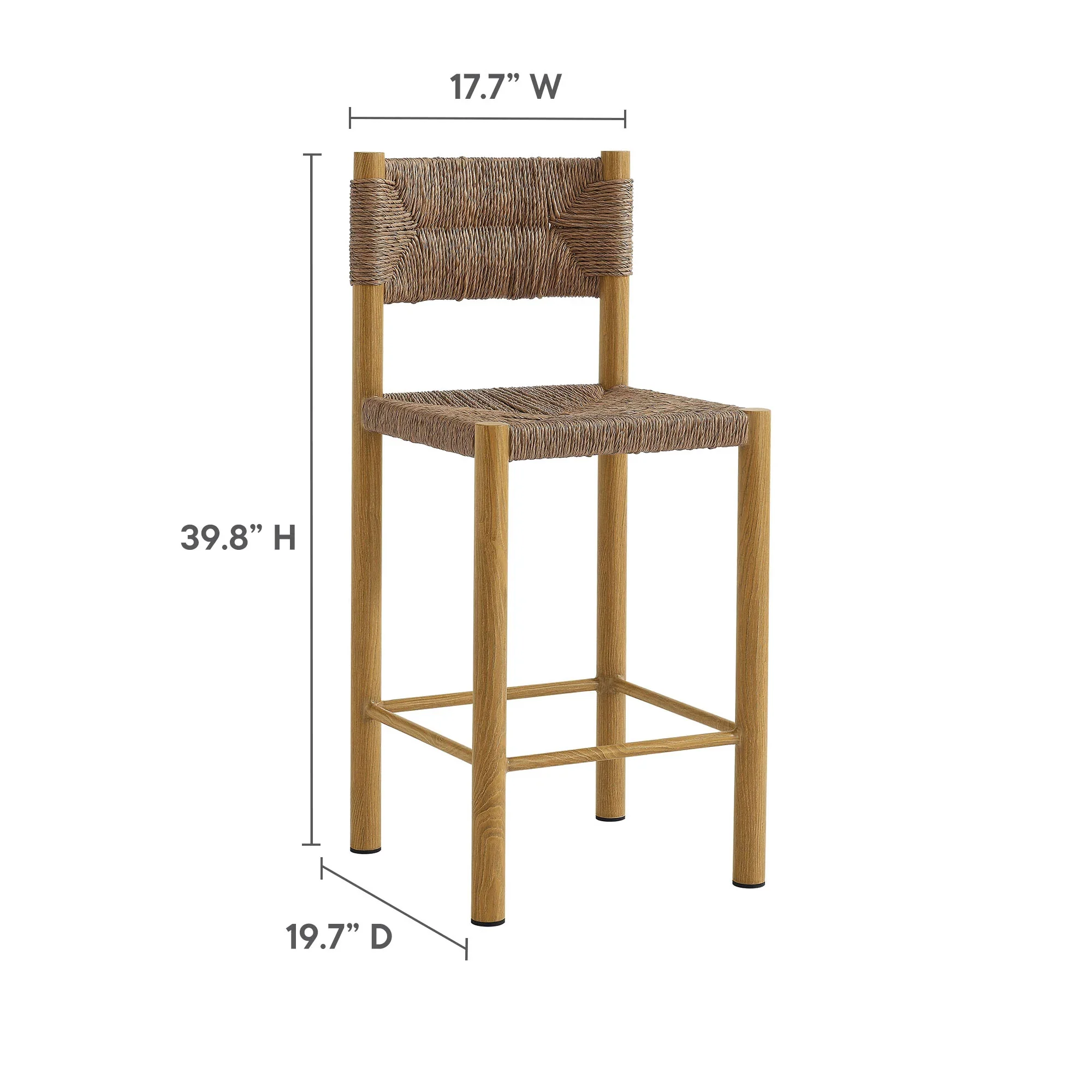 Parkland Outdoor Patio Rattan and Aluminum Counter Stools Set of 2 - Image 11
