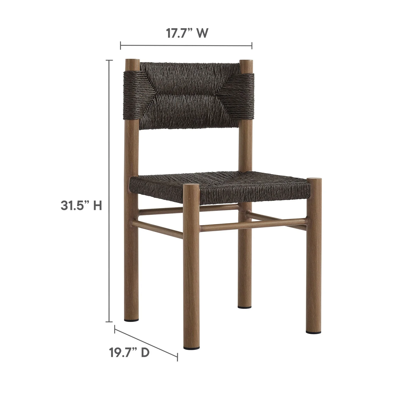 Parkland Outdoor Patio Rattan and Aluminum Dining Side Chairs Set of 2 - Image 21