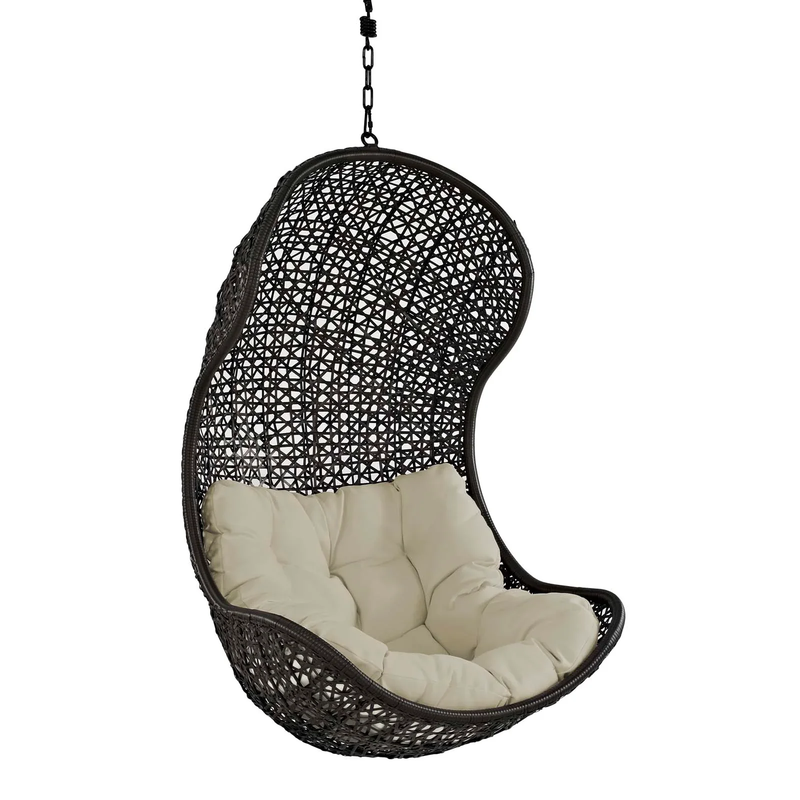 Parlay Swing Outdoor Patio Fabric Lounge Chair in Espresso Beige - Image 4