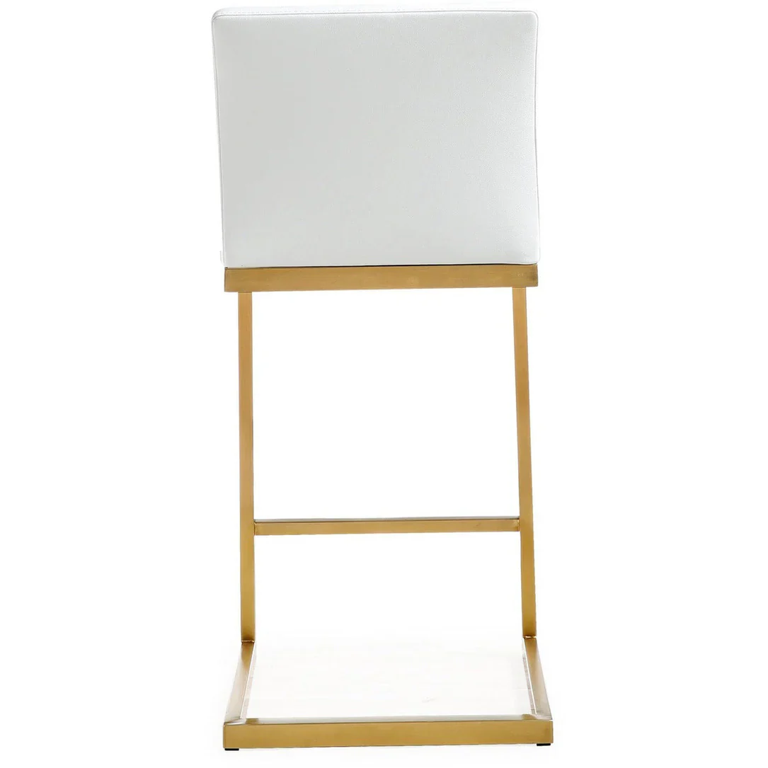 Parma Performance Vegan Leather and Gold Stainless Steel Counter Stool - Set of 2 - Image 15