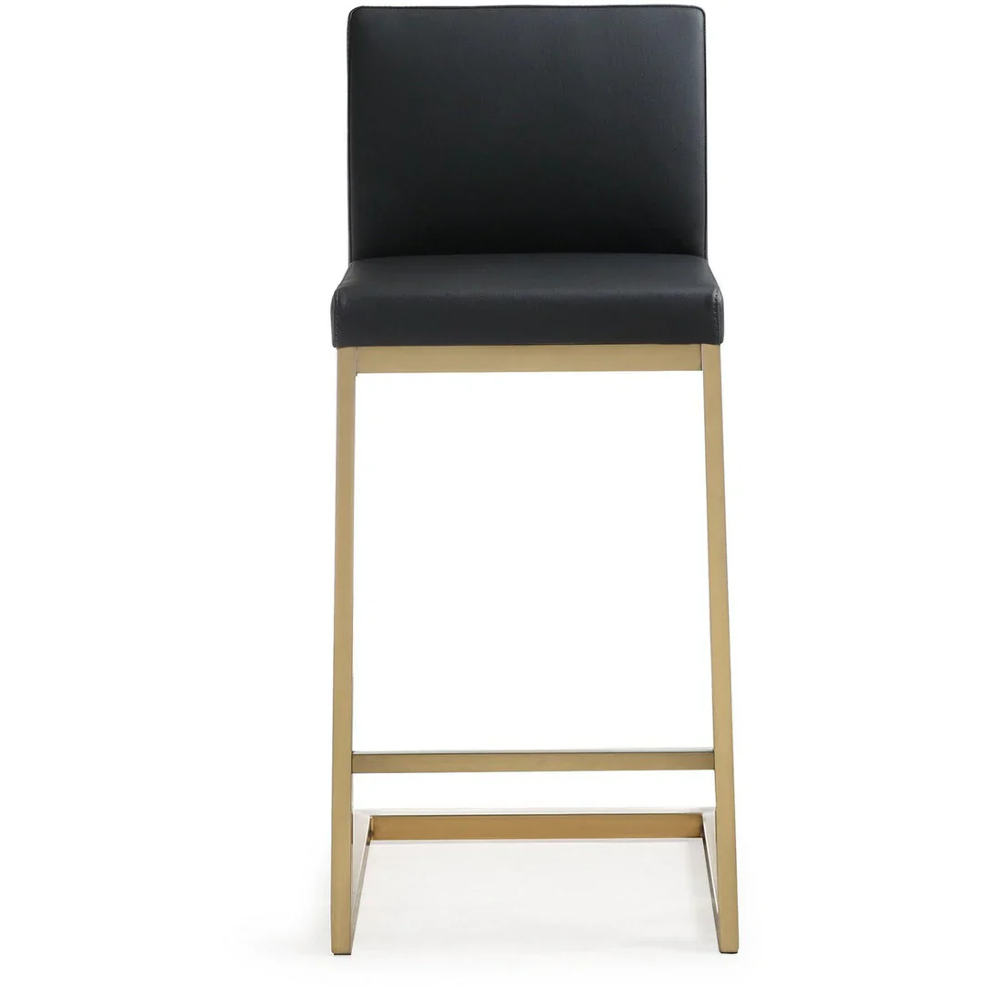 Parma Performance Vegan Leather and Gold Stainless Steel Counter Stool - Set of 2 - Image 5