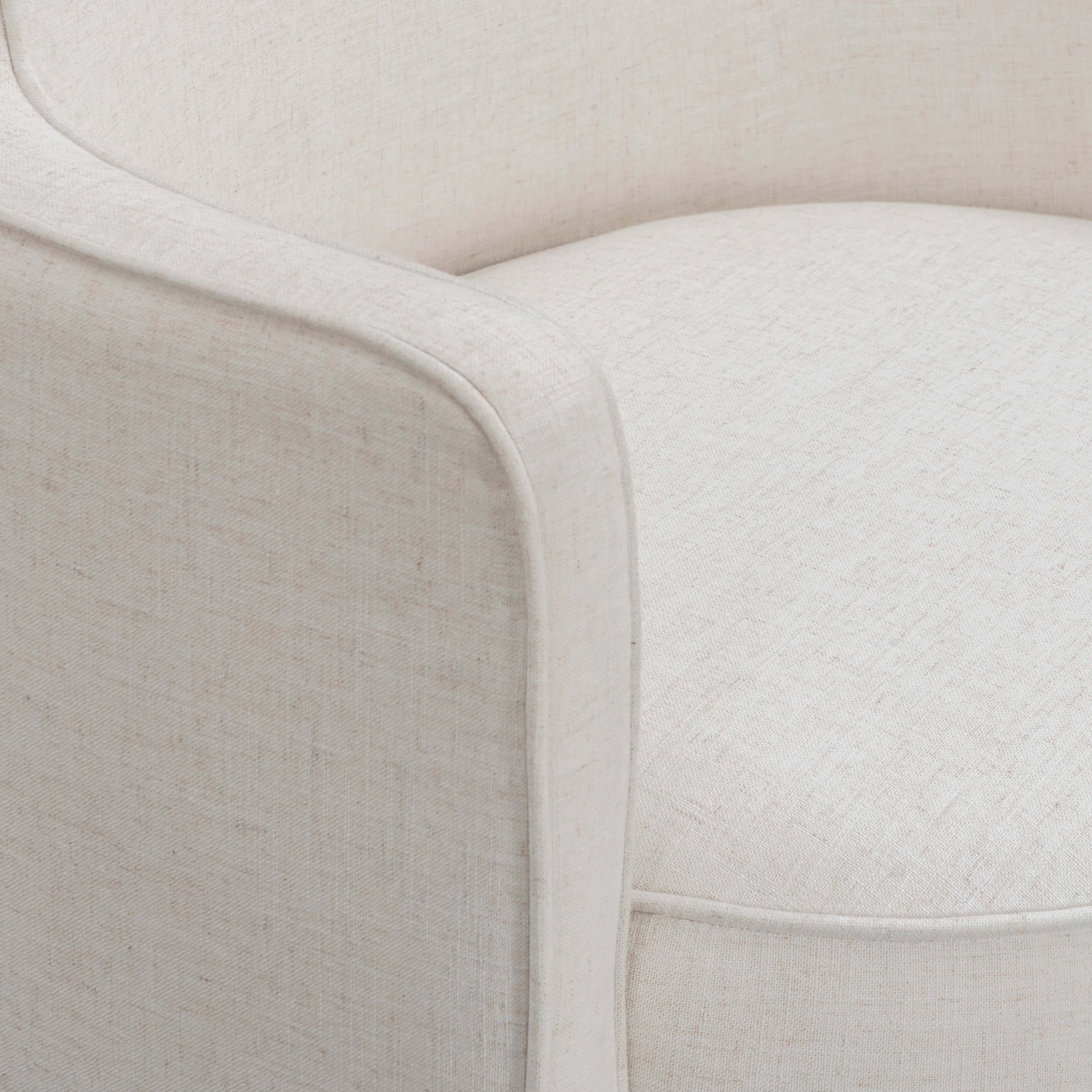 Passe Cream Upcycled Performance Linen Swivel Chair - Image 4
