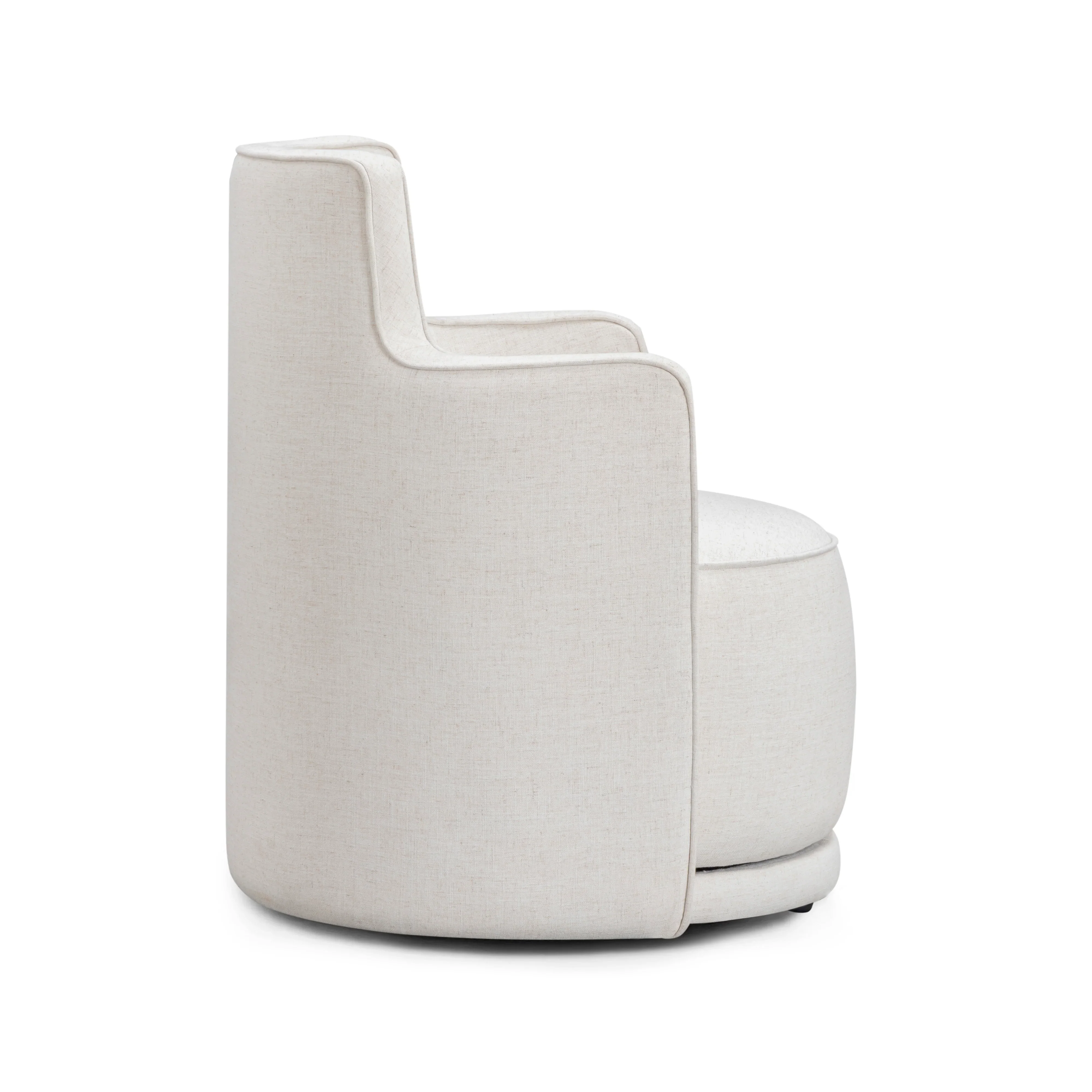 Passe Cream Upcycled Performance Linen Swivel Chair - Image 5