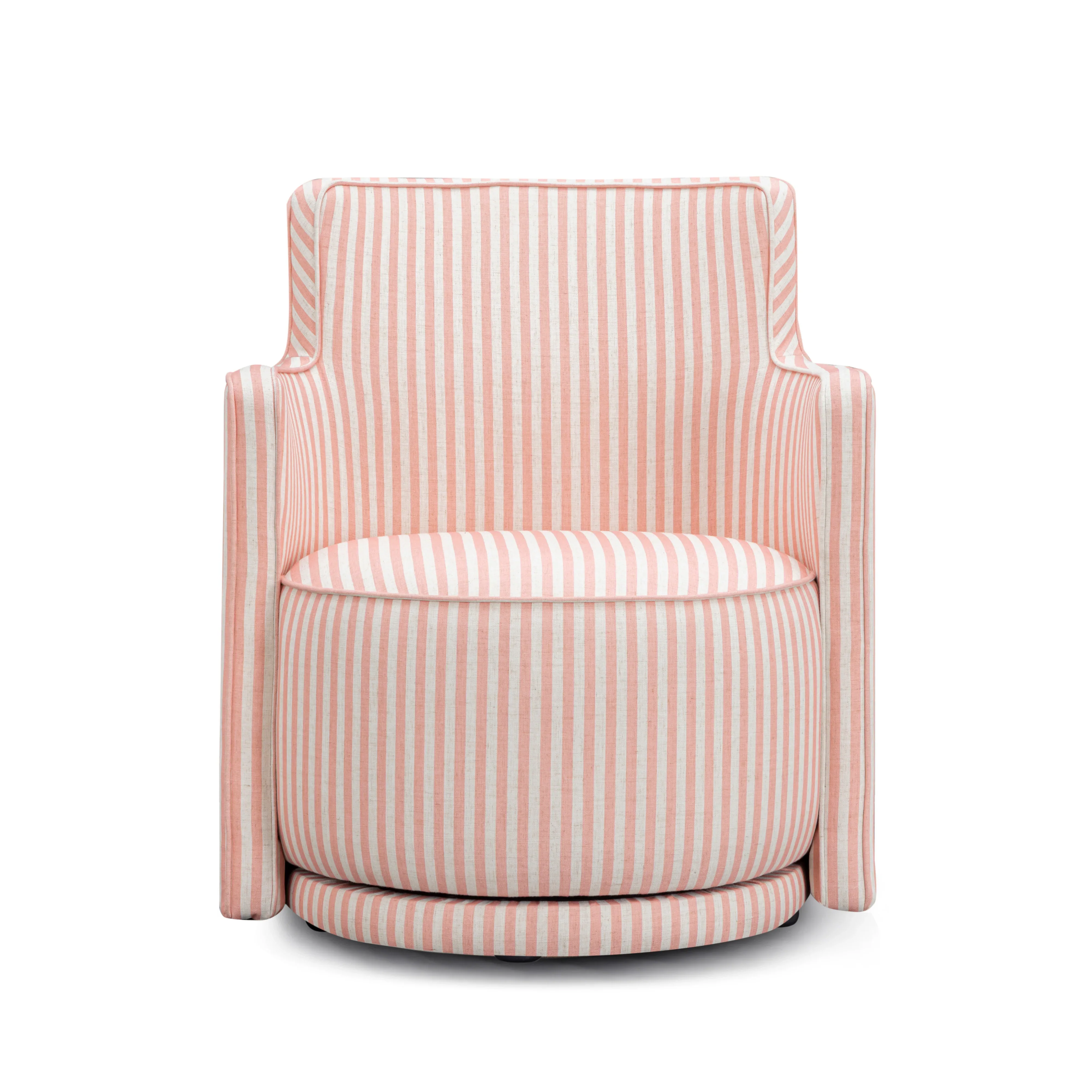 Passe Striped Linen Swivel Chair - Image 10