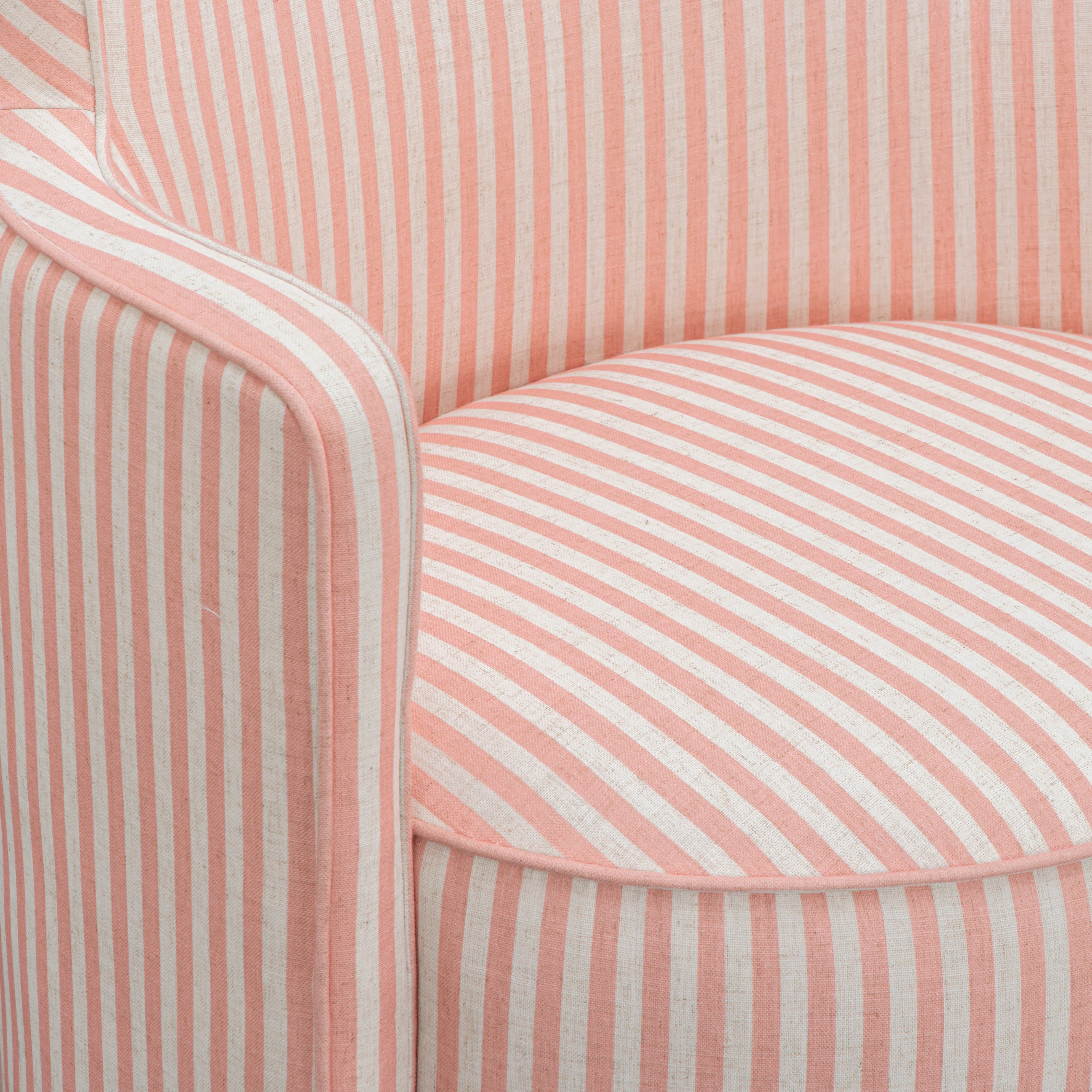 Passe Striped Linen Swivel Chair - Image 11
