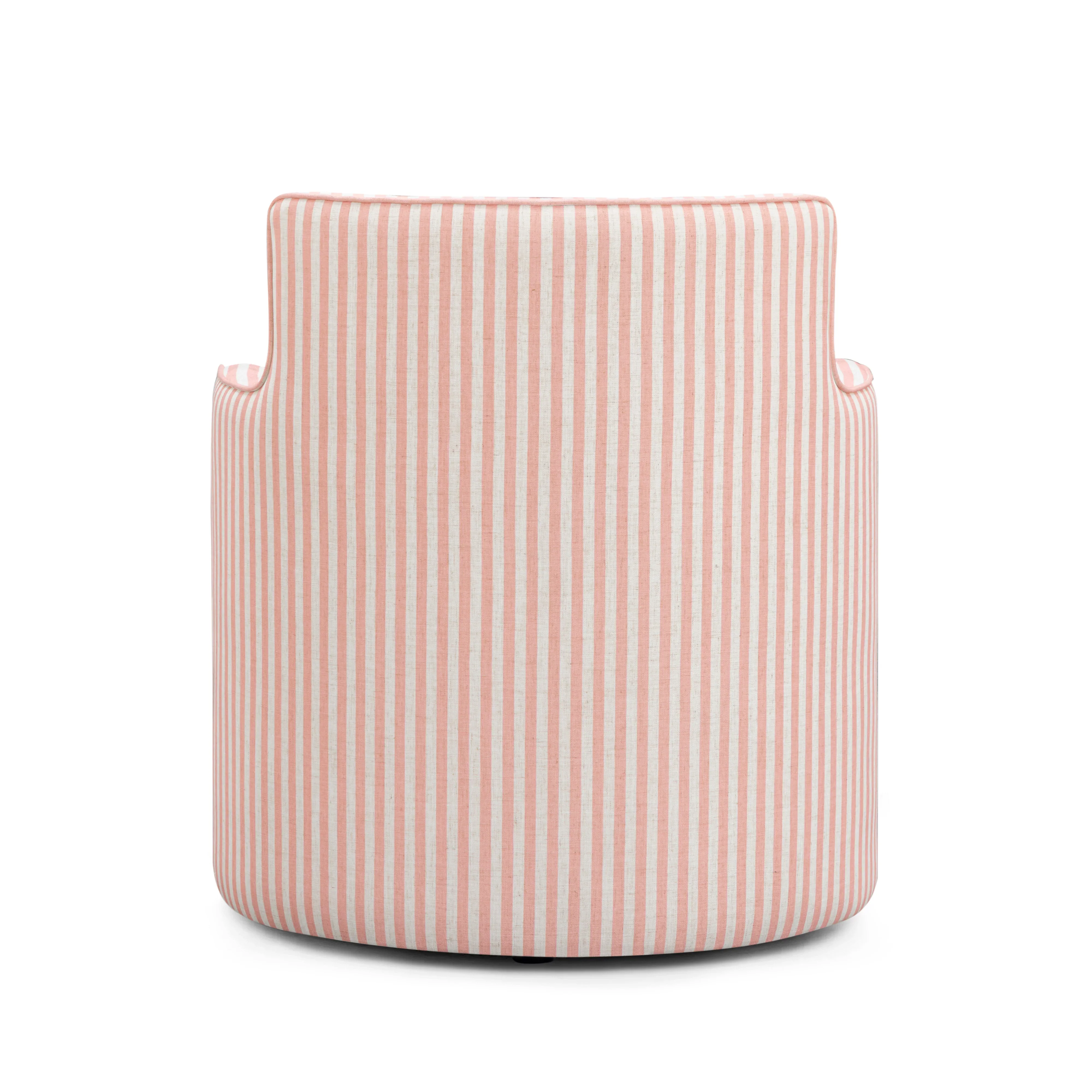 Passe Striped Linen Swivel Chair - Image 13