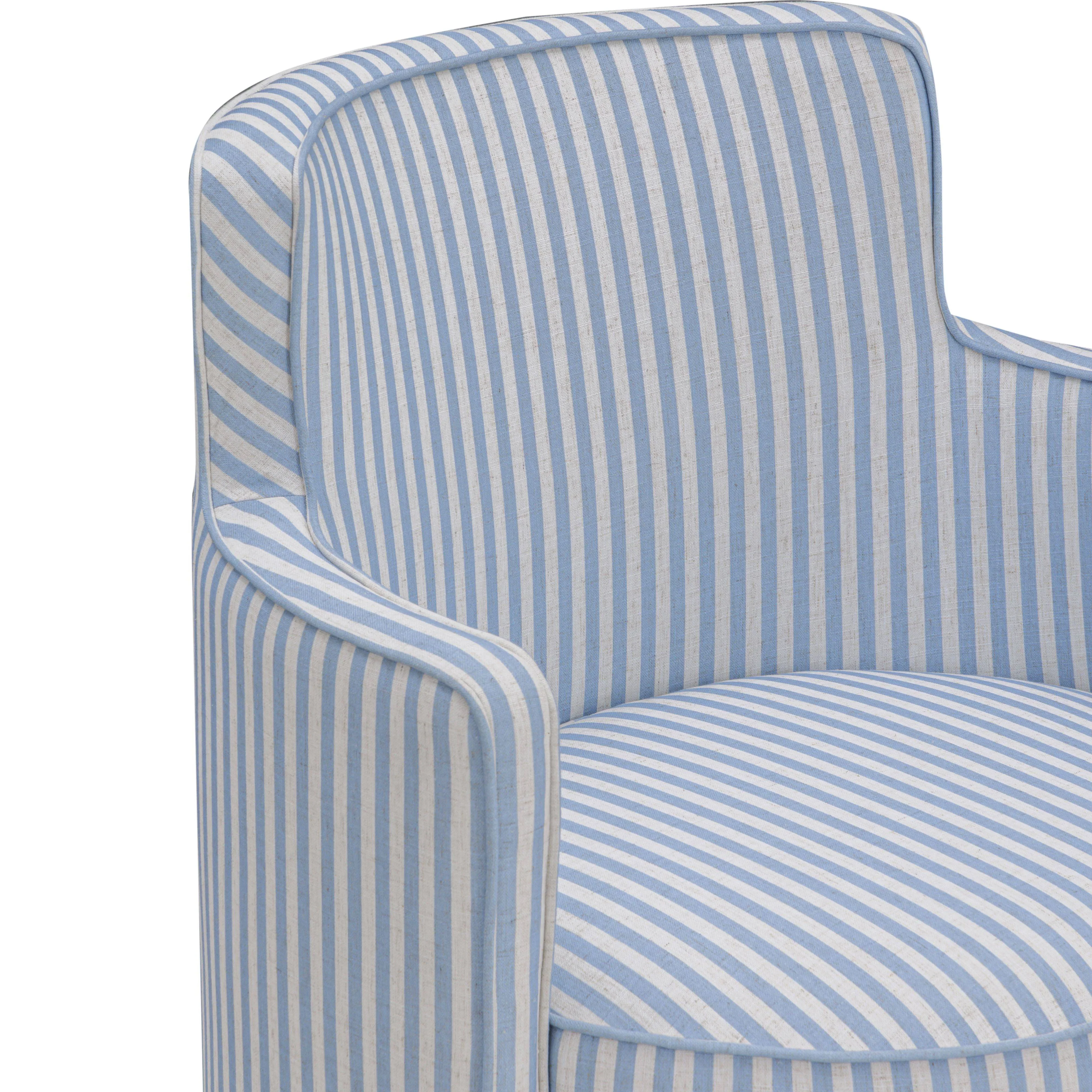 Passe Striped Linen Swivel Chair - Image 4