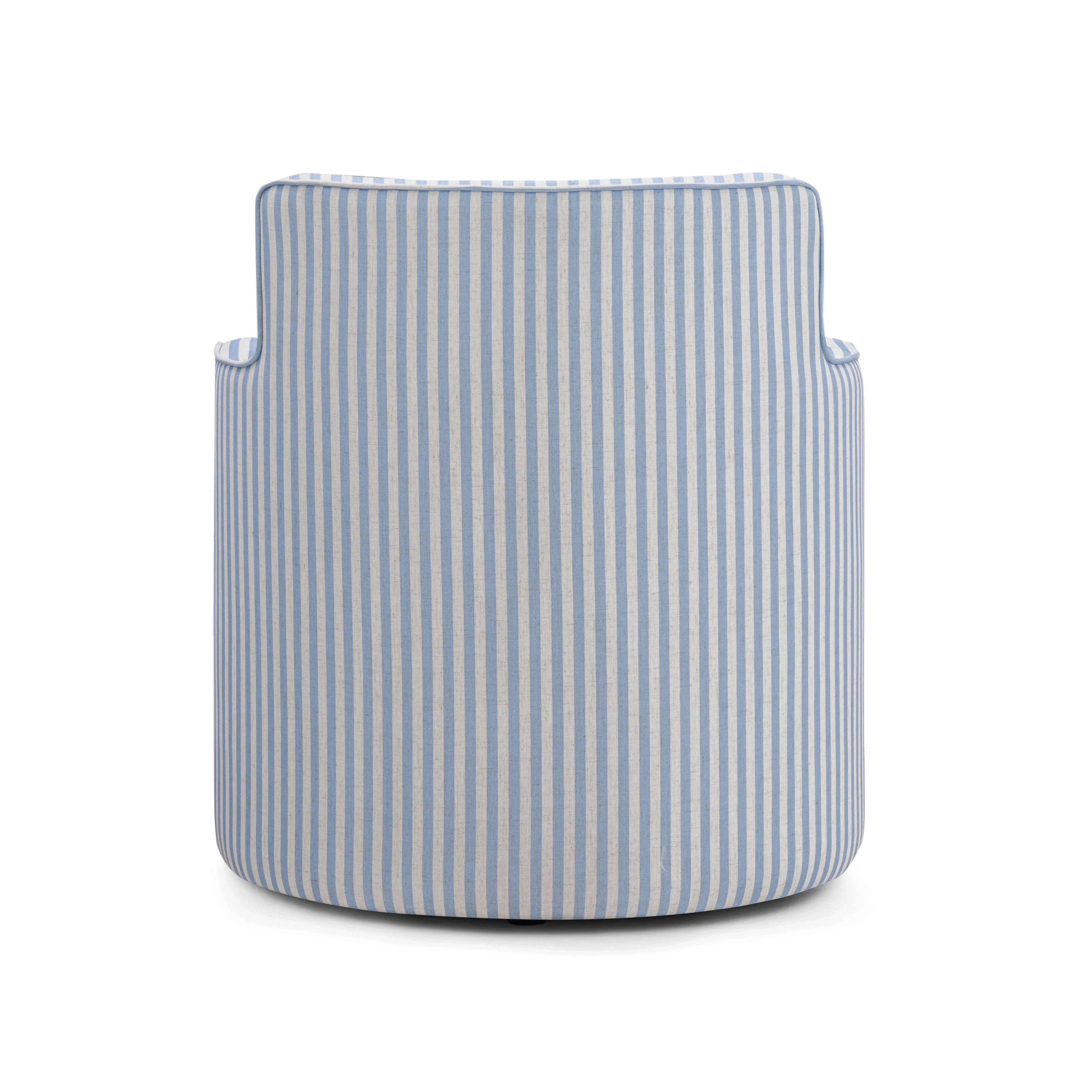 Passe Striped Linen Swivel Chair - Image 6