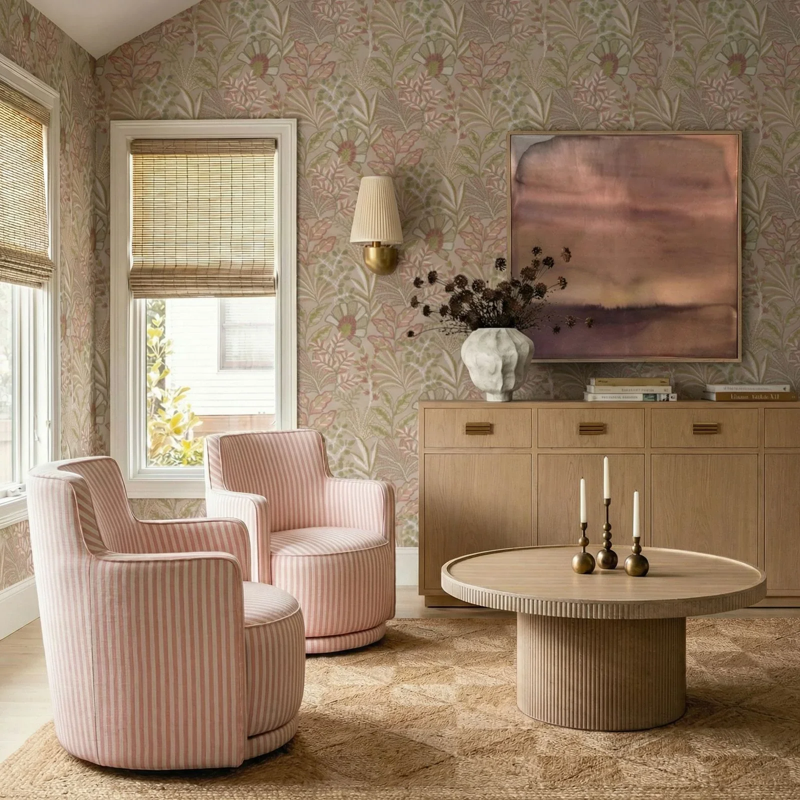 Passe Striped Linen Swivel Chair - Image 9