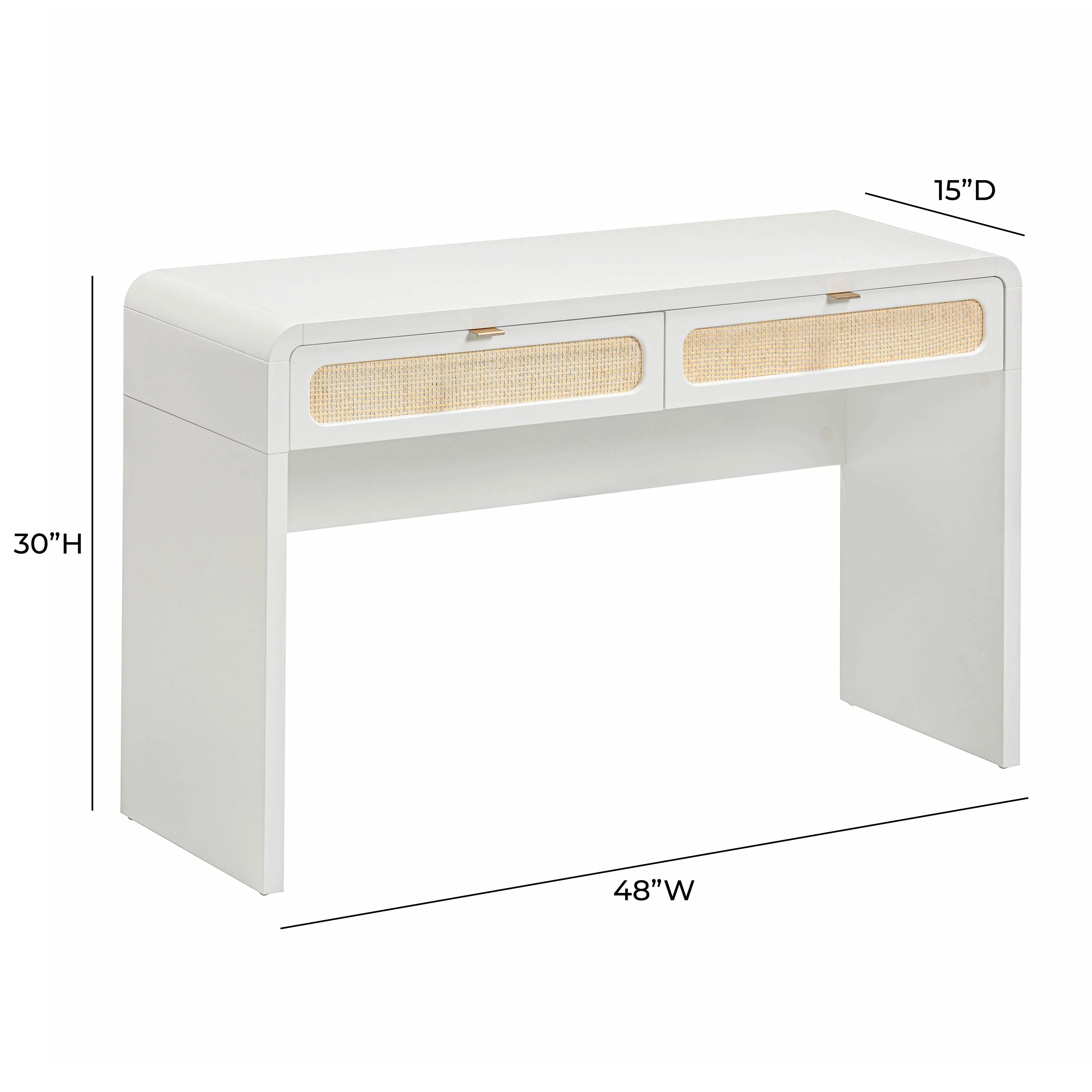 Patty 48" Rattan 2-Drawer Console Desk - Image 5