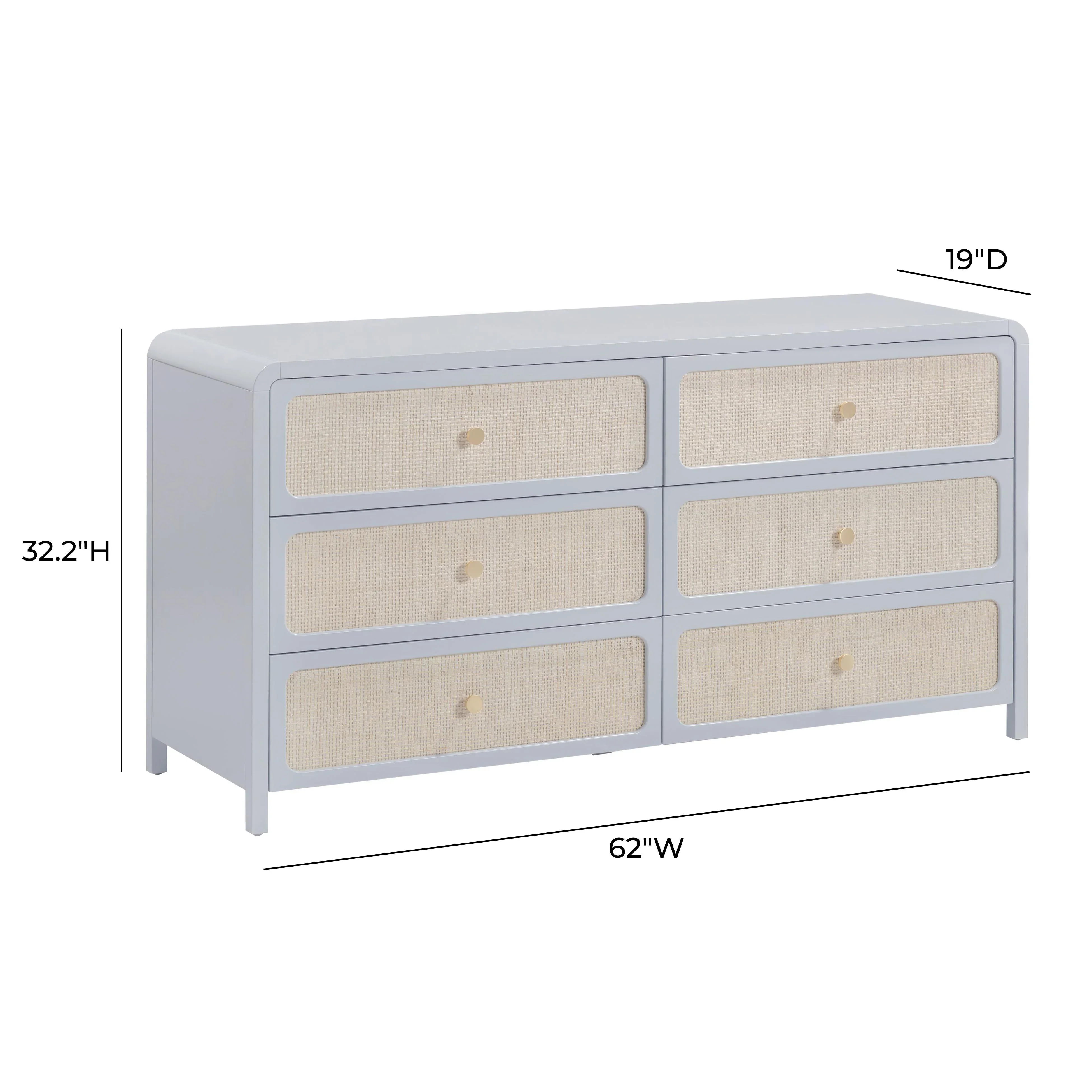 Patty 62" Rattan 6 Drawer Dresser - Image 13