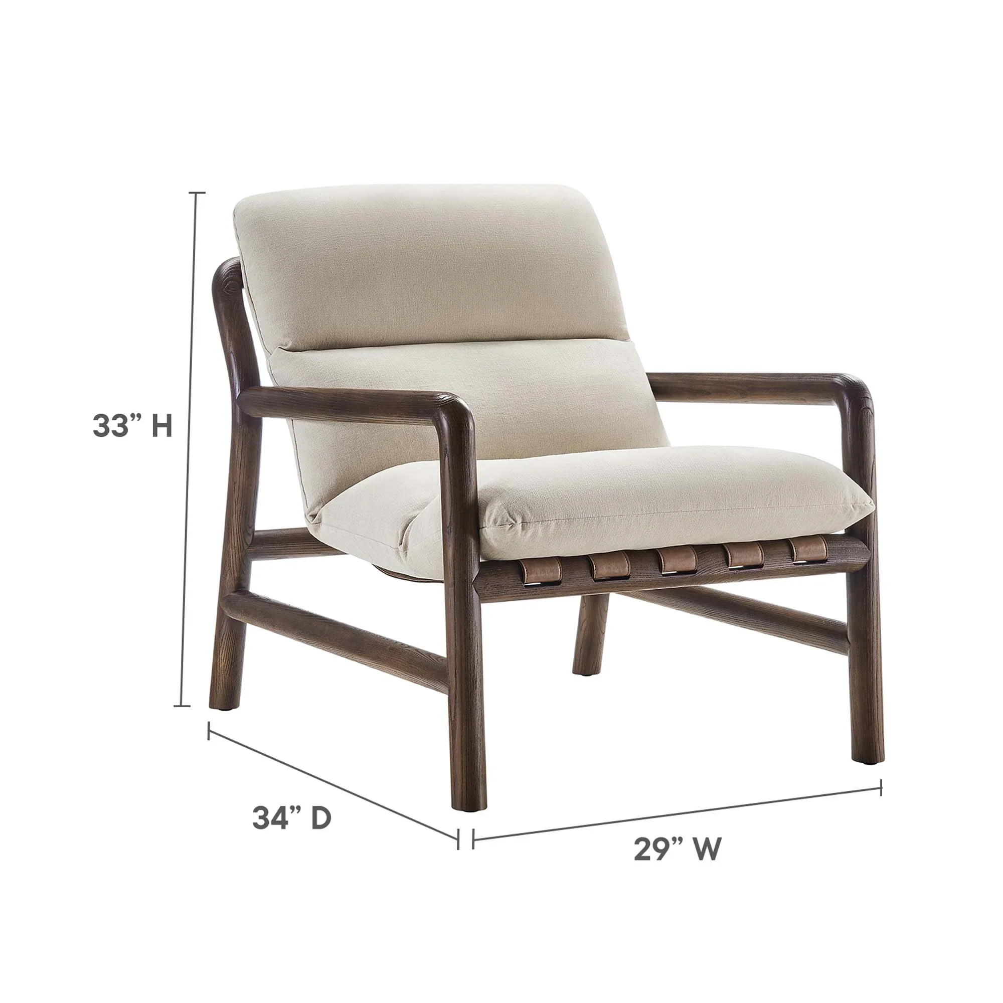 Paxton Wood Sling Chair - Image 9
