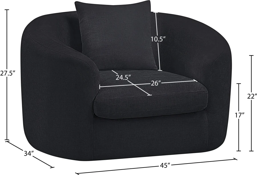Penelope Chenille Fabric Upholstered Accent Chair - Image 12