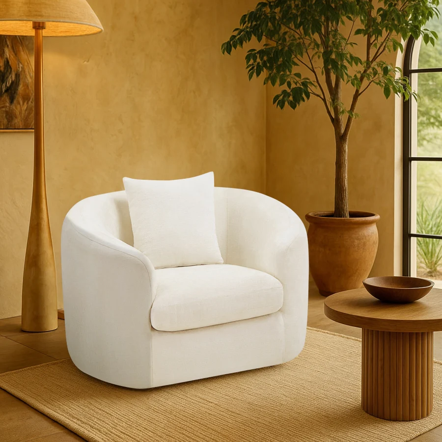 Penelope Chenille Fabric Upholstered Accent Chair - Image 29