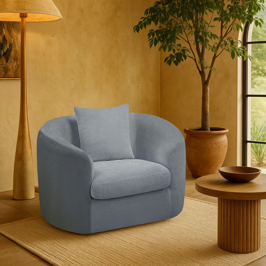 Penelope Chenille Fabric Upholstered Accent Chair - Image 55