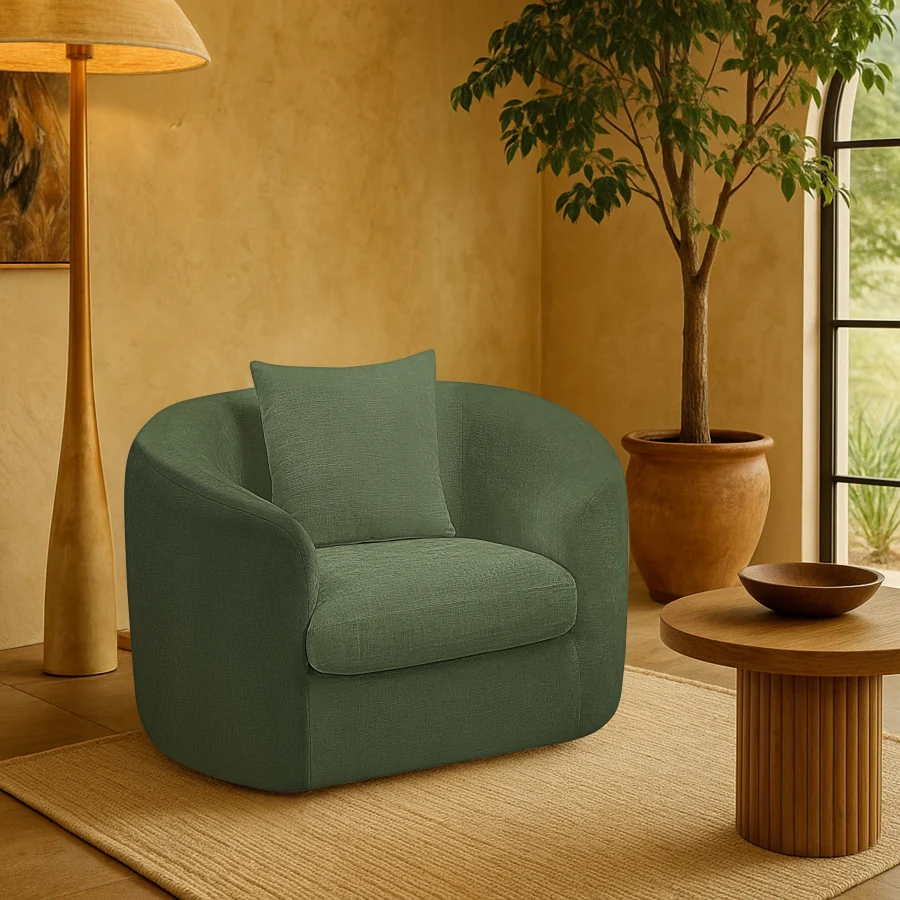 Penelope Chenille Fabric Upholstered Accent Chair - Image 71