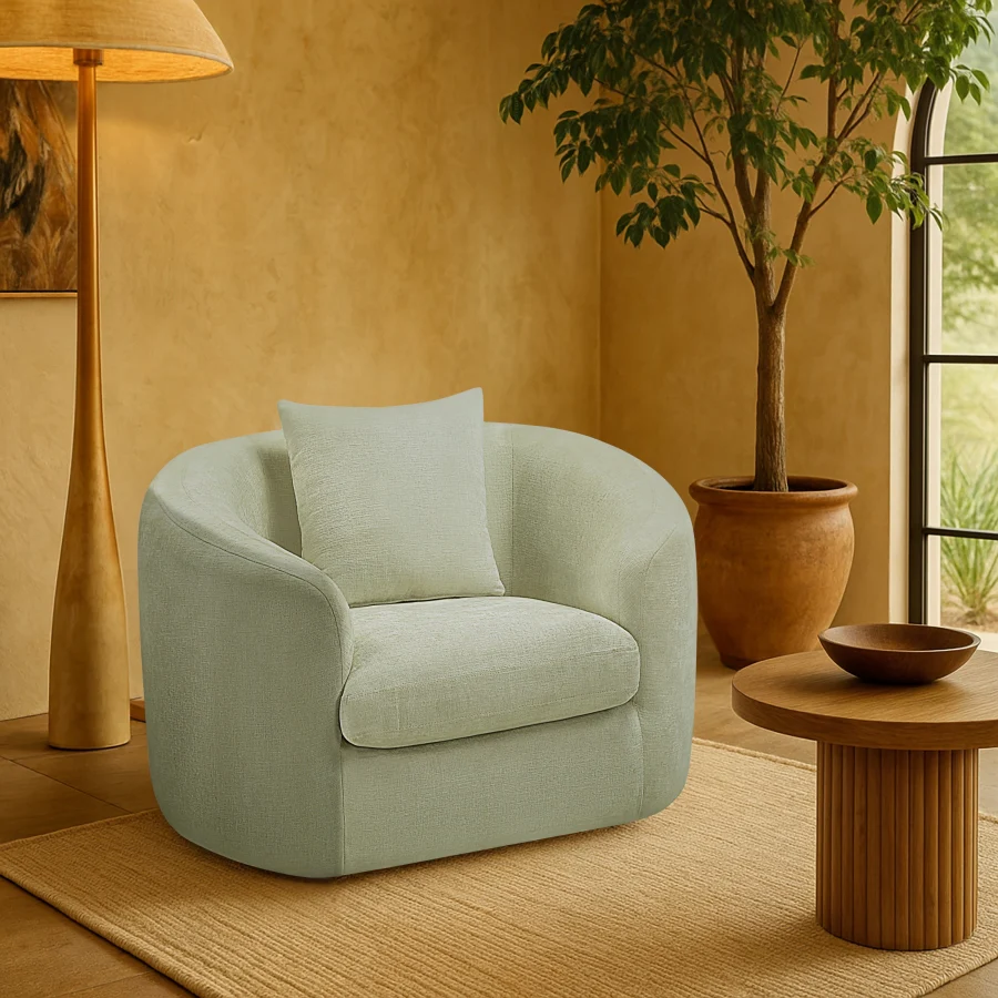 Penelope Chenille Fabric Upholstered Accent Chair - Image 84