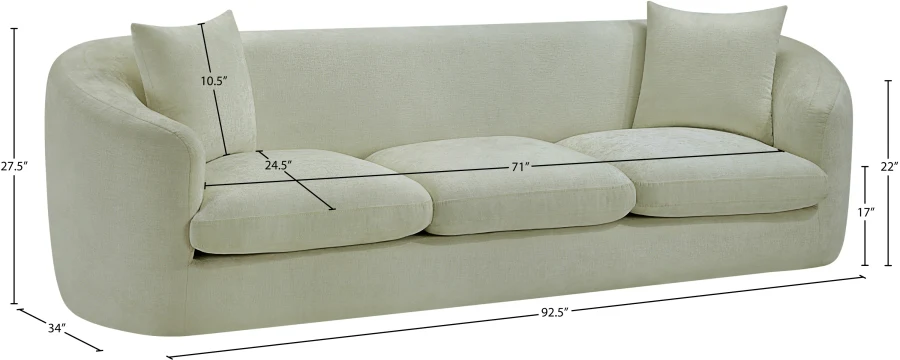 Penelope Chenille Fabric Upholstered Sofa - Image 108