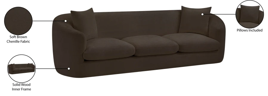 Penelope Chenille Fabric Upholstered Sofa - Image 125