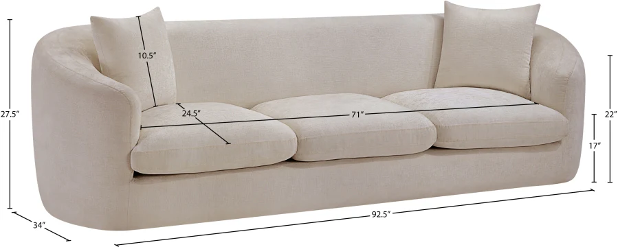 Penelope Chenille Fabric Upholstered Sofa - Image 140
