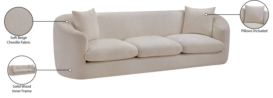 Penelope Chenille Fabric Upholstered Sofa - Image 141