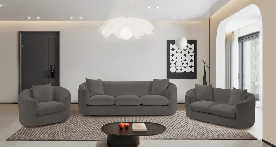 Penelope Chenille Fabric Upholstered Sofa - Image 46