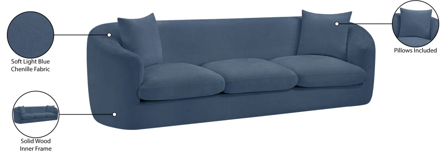 Penelope Chenille Fabric Upholstered Sofa - Image 78