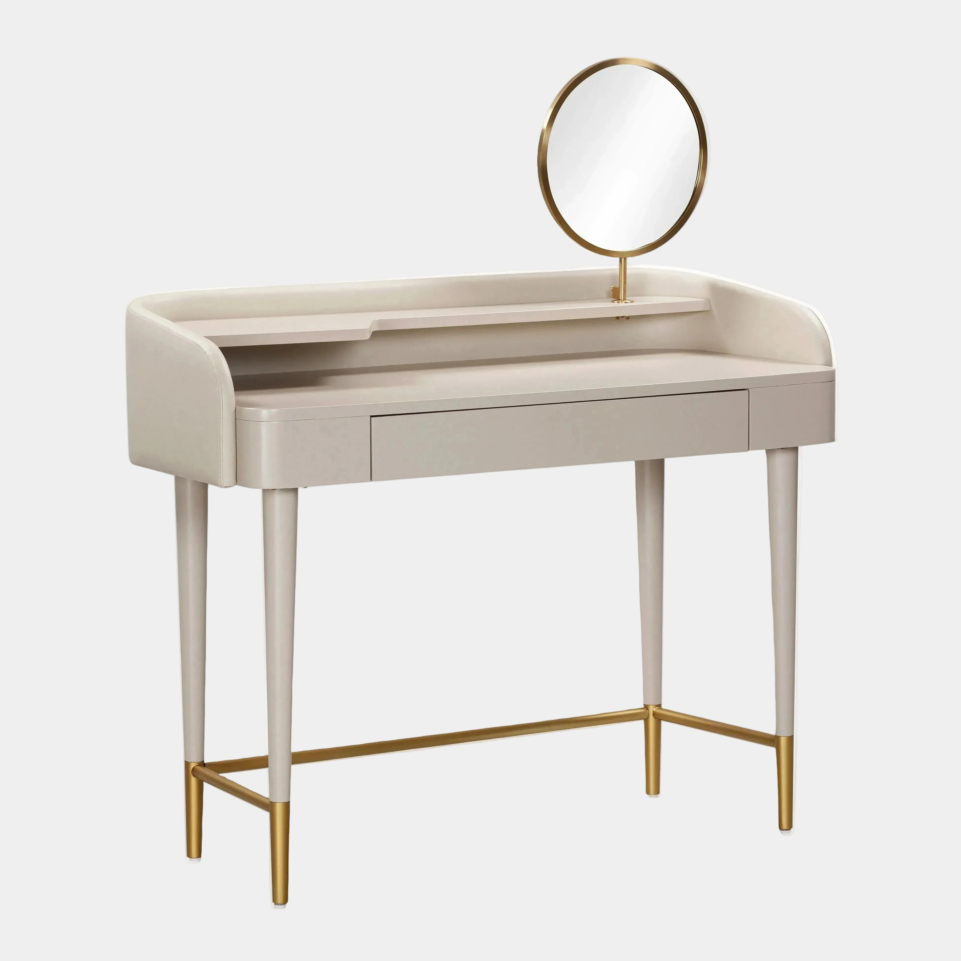 Penelope 45" Vegan Leather Wrapped Vanity Desk With Drawer - Image 10