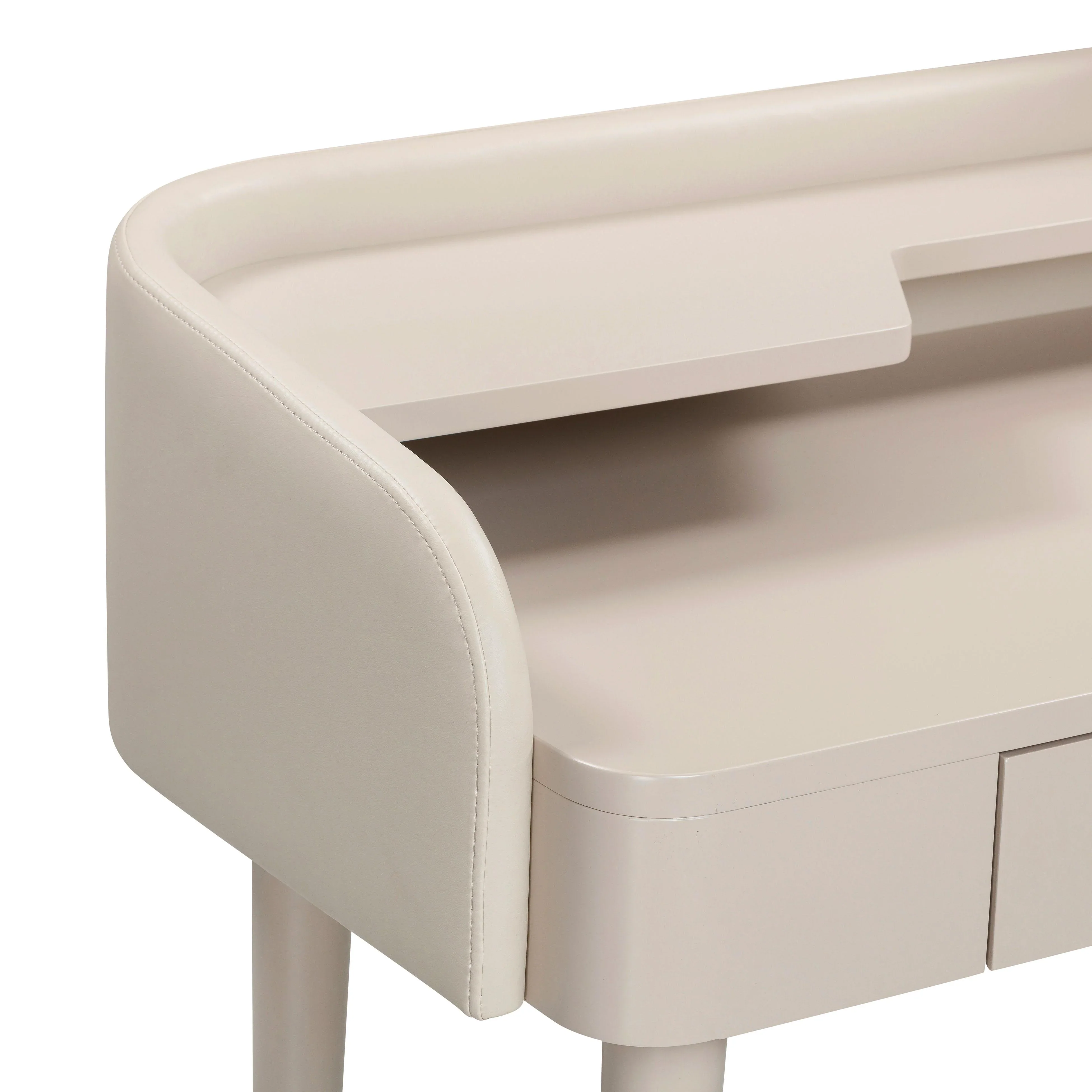 Penelope 45" Vegan Leather Wrapped Vanity Desk With Drawer - Image 15