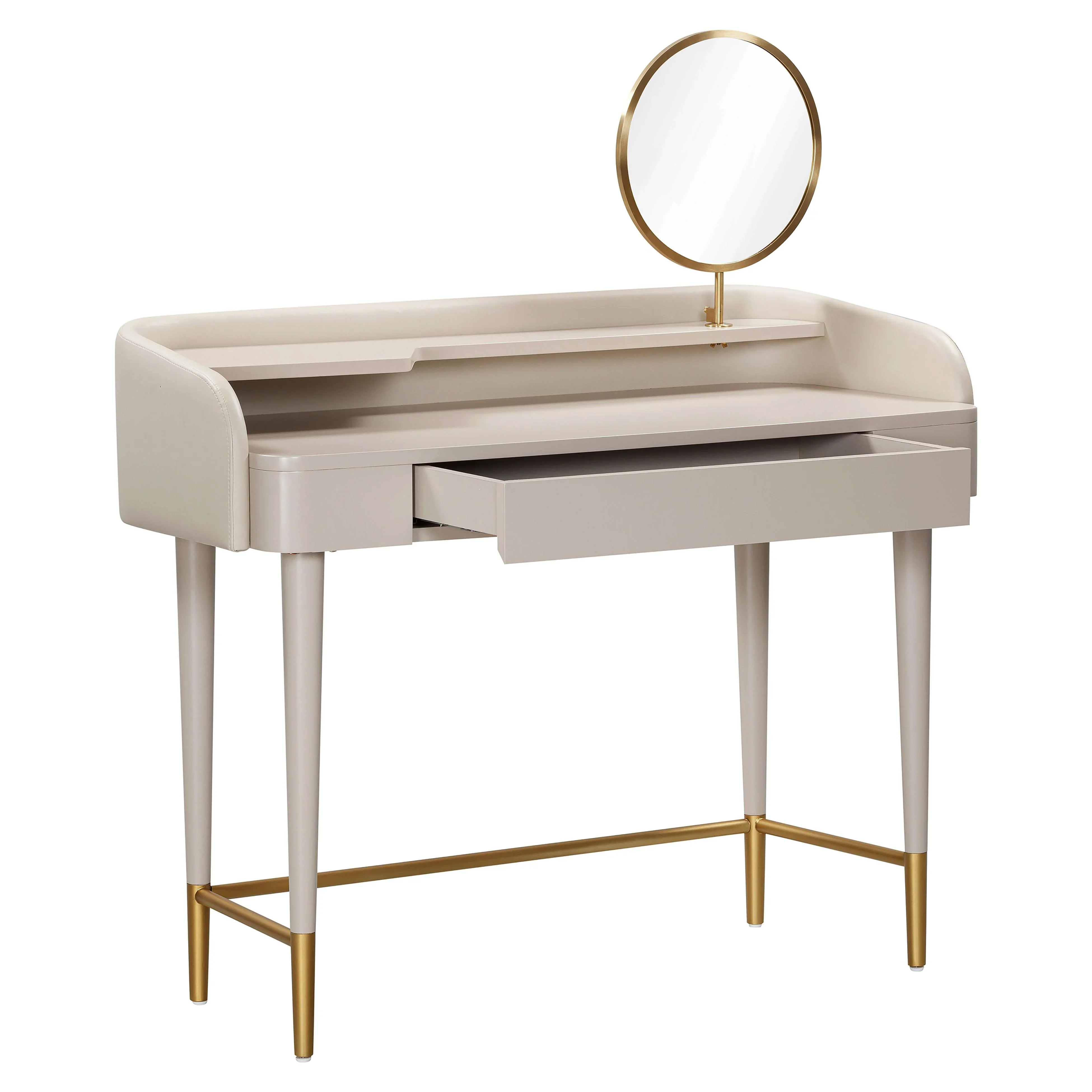 Penelope 45" Vegan Leather Wrapped Vanity Desk With Drawer - Image 17
