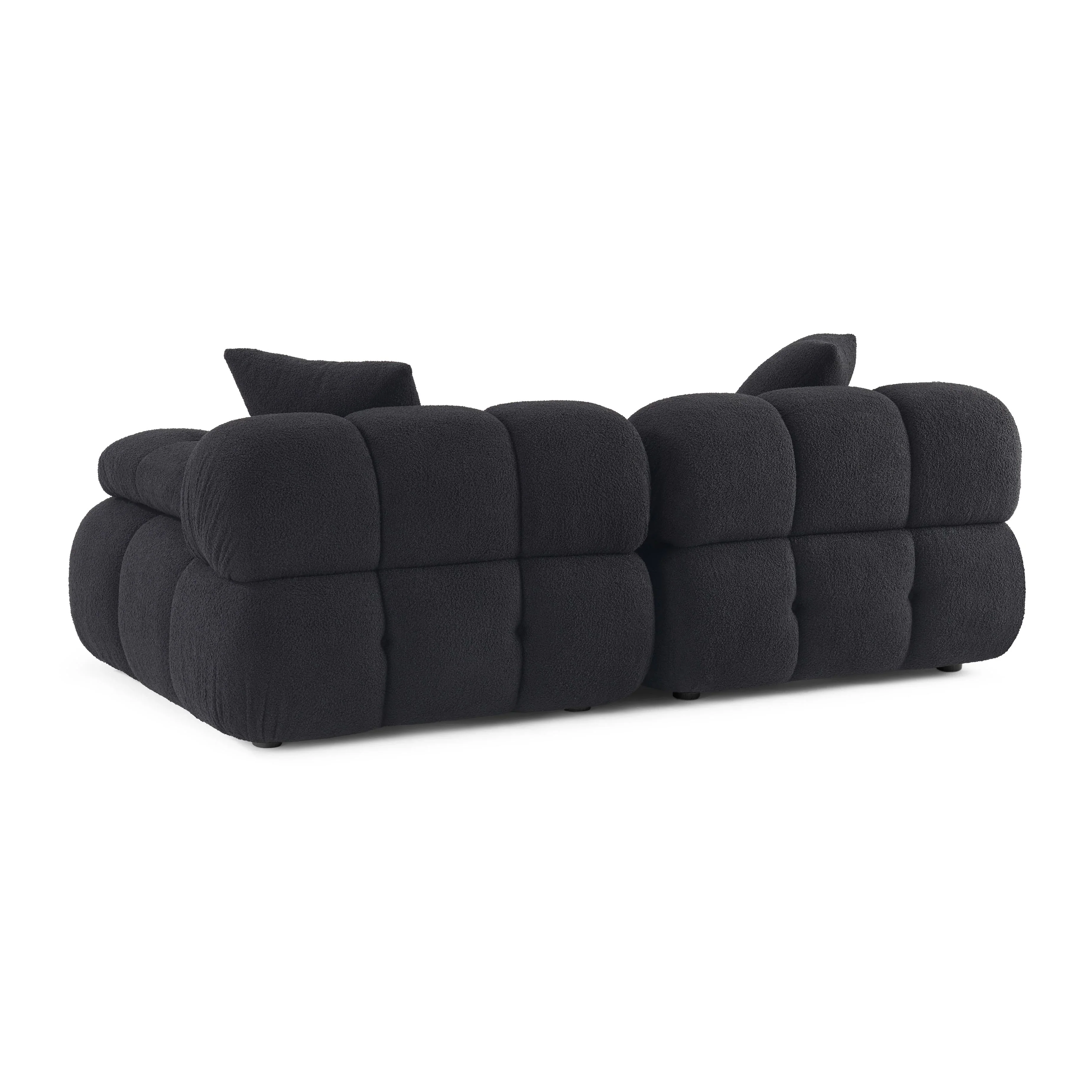 Calliope 79" Performance Vegan Shearling Modular Loveseat - Image 11