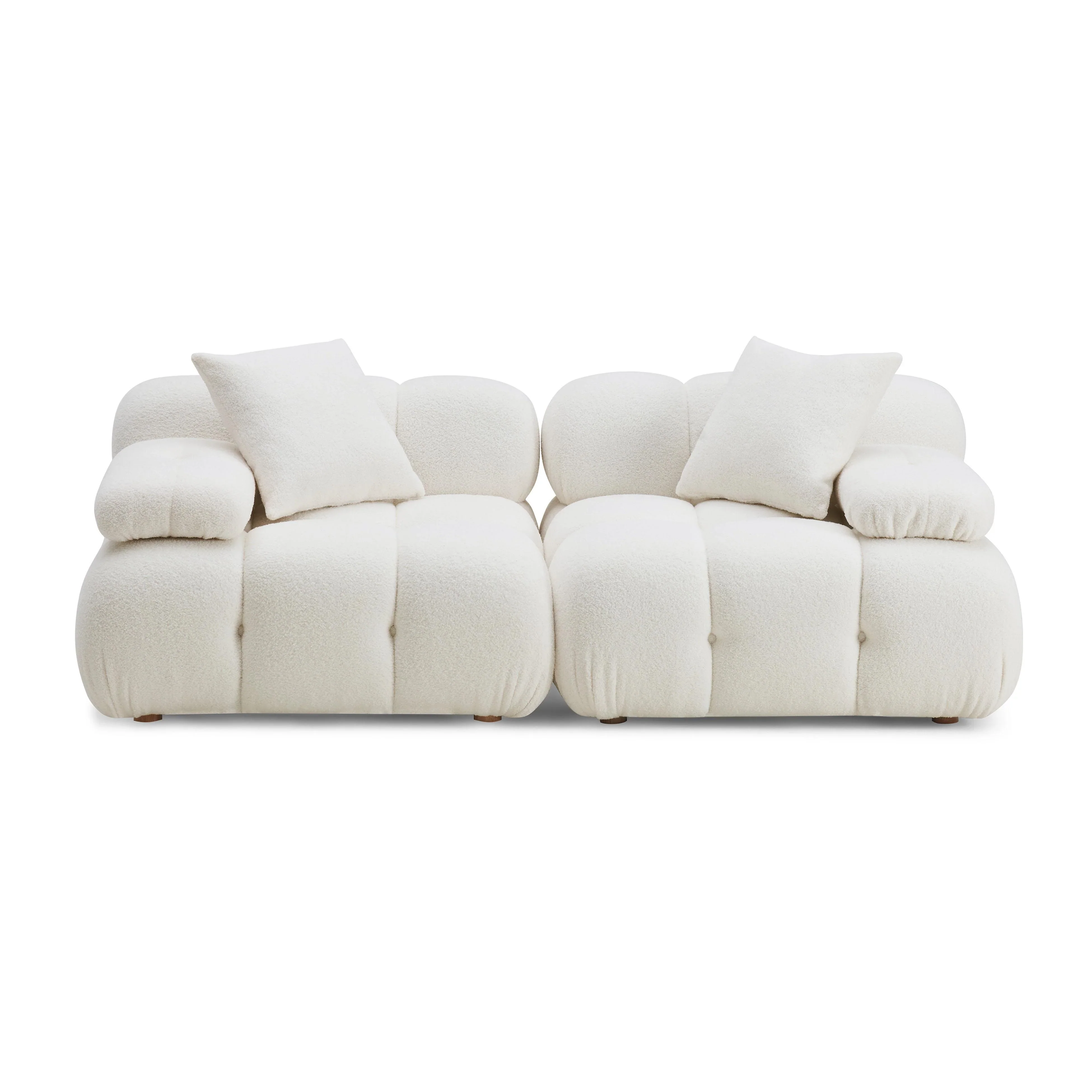 Calliope 79" Performance Vegan Shearling Modular Loveseat - Image 2