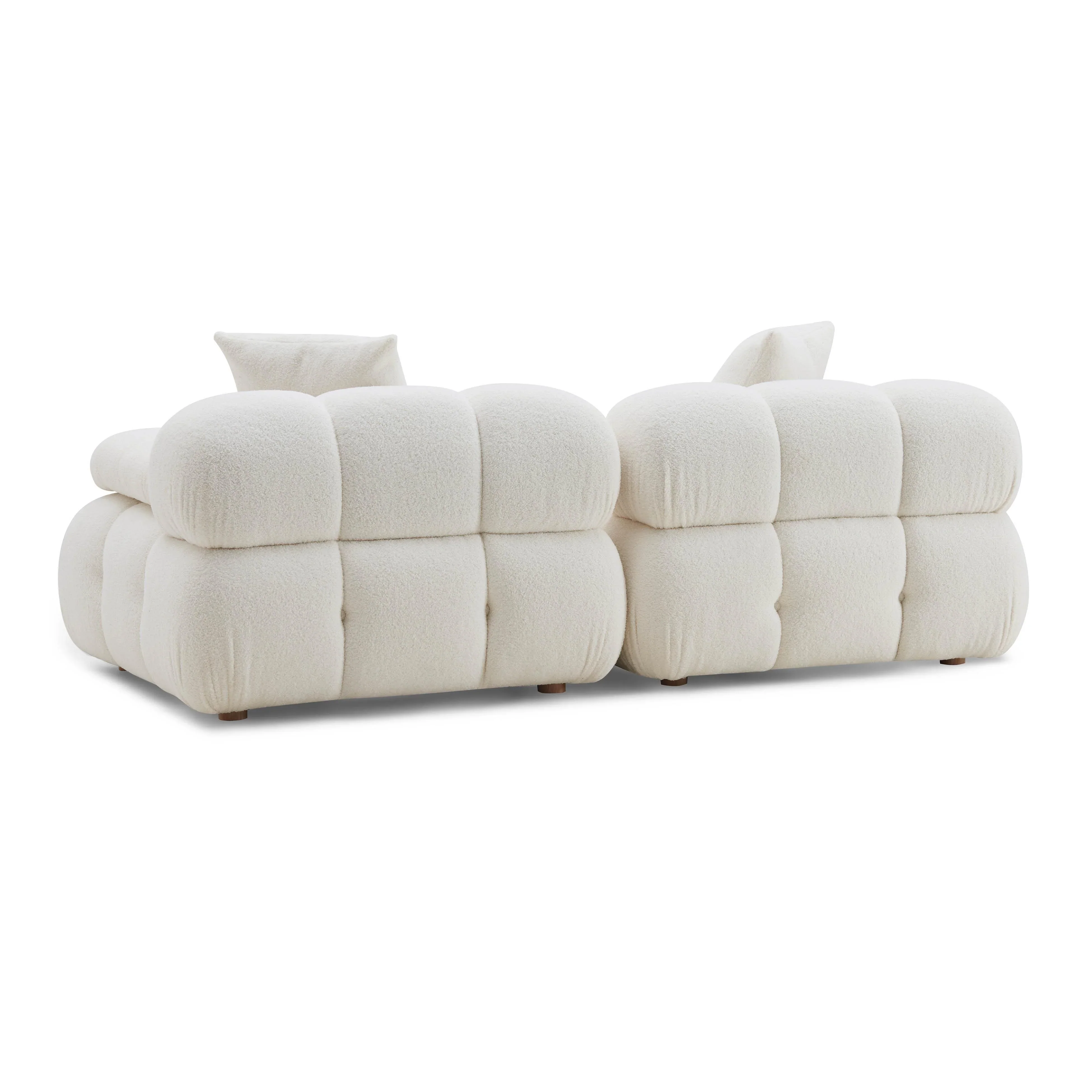 Calliope 79" Performance Vegan Shearling Modular Loveseat - Image 3
