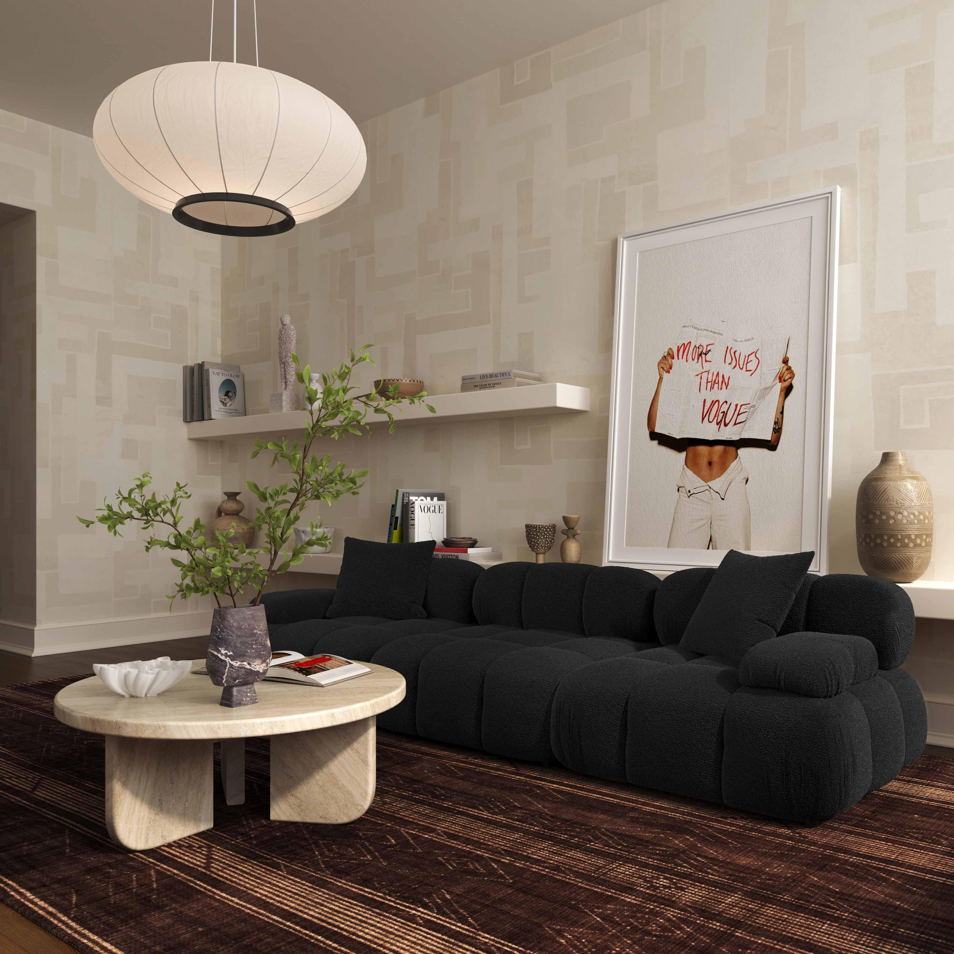 Calliope 79" Performance Vegan Shearling Modular Loveseat - Image 9