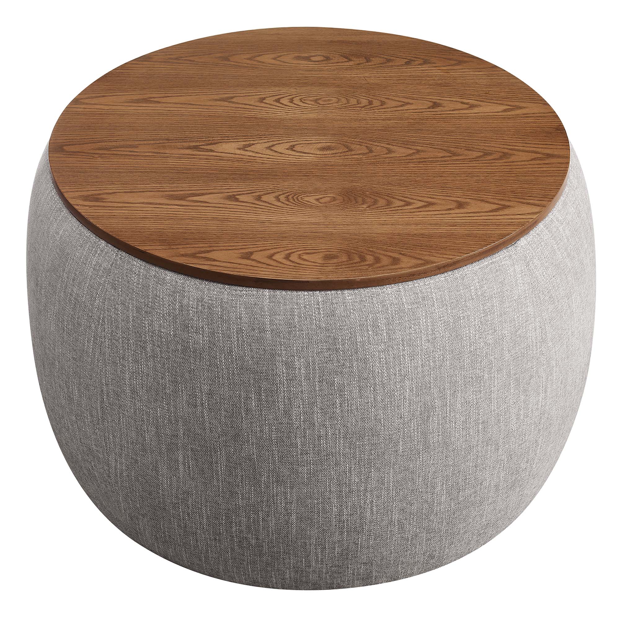 Perla Woven Heathered Fabric Upholstered Storage Ottoman - Image 14