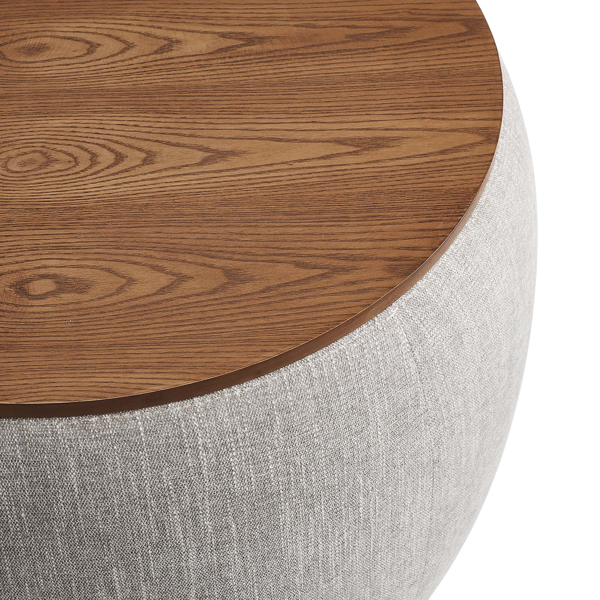 Perla Woven Heathered Fabric Upholstered Storage Ottoman - Image 16