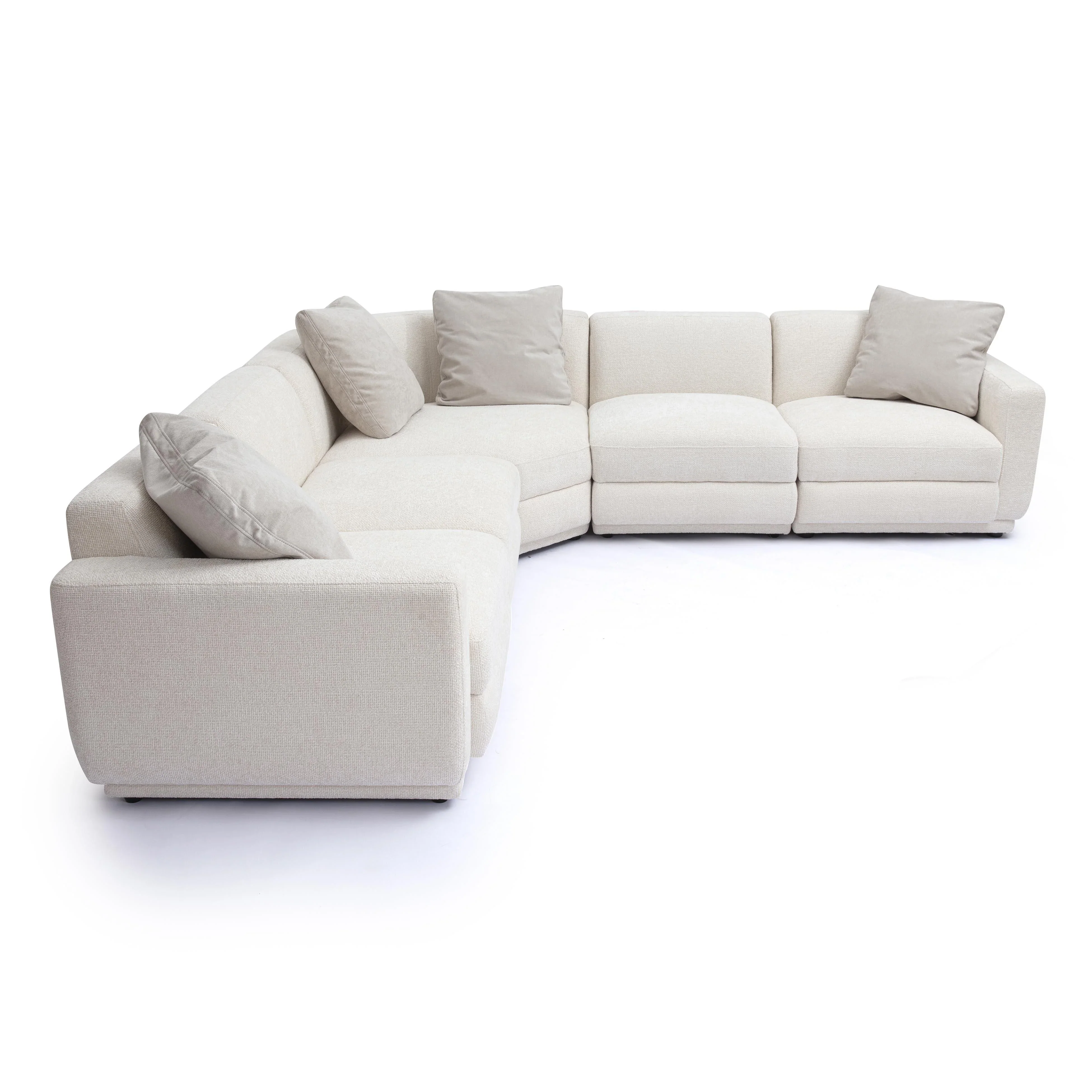 Perry 5-Piece Cream Performance Chenille Modular L-Sectional - Image 3