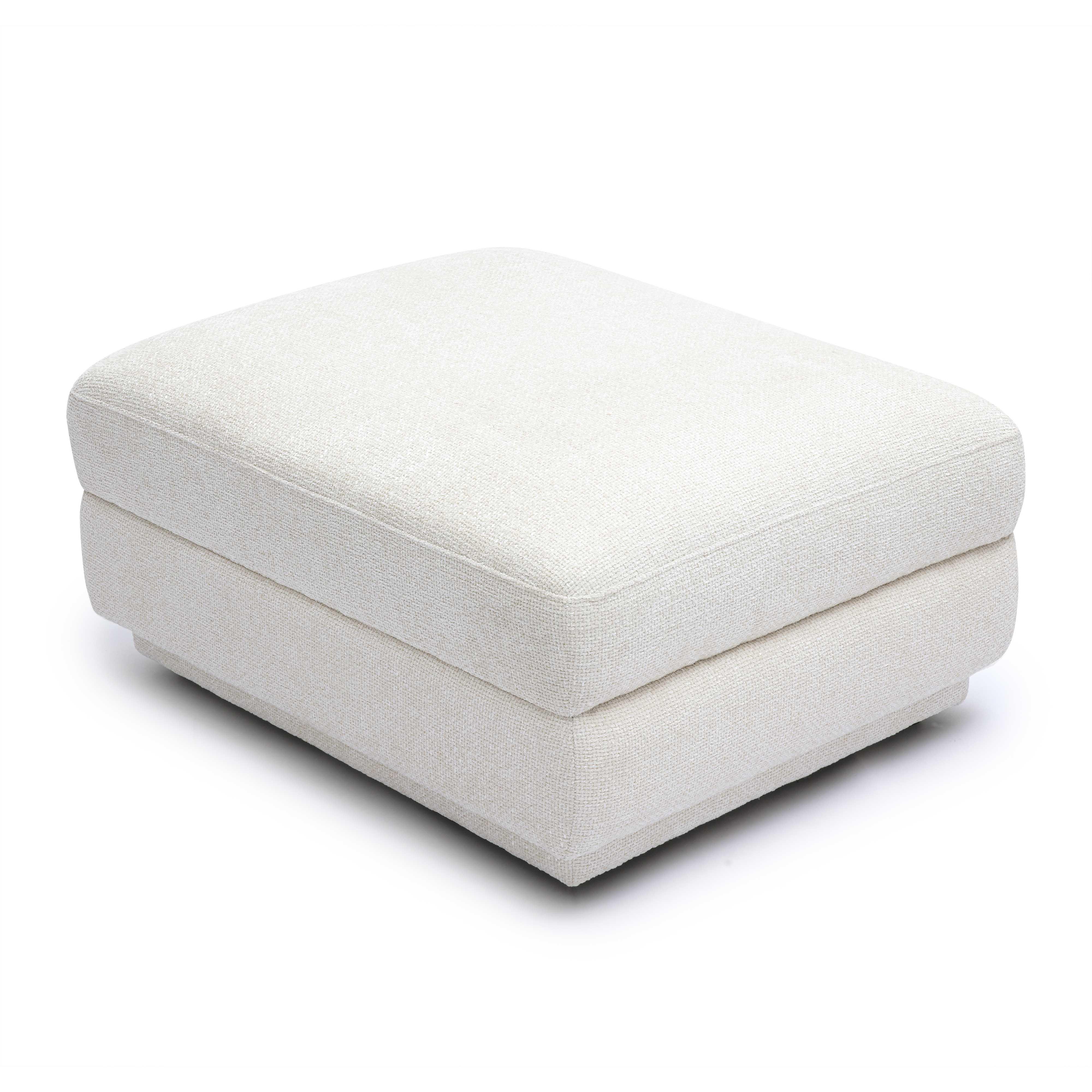 Perry Cream Performance Chenille Modular Ottoman - Image 4